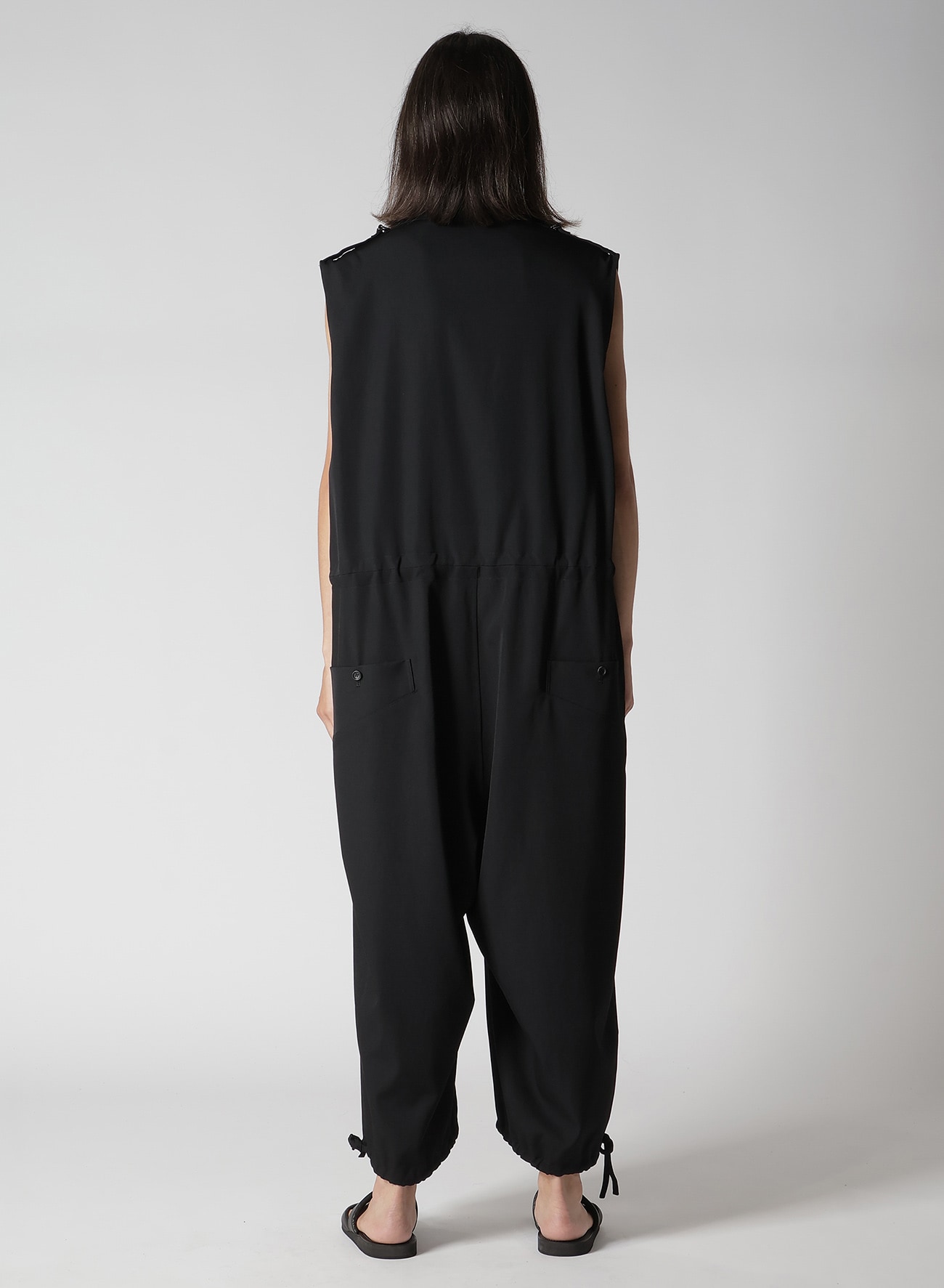 WOOL GABARDINE OEPAULET ATTACHED OVERALLS