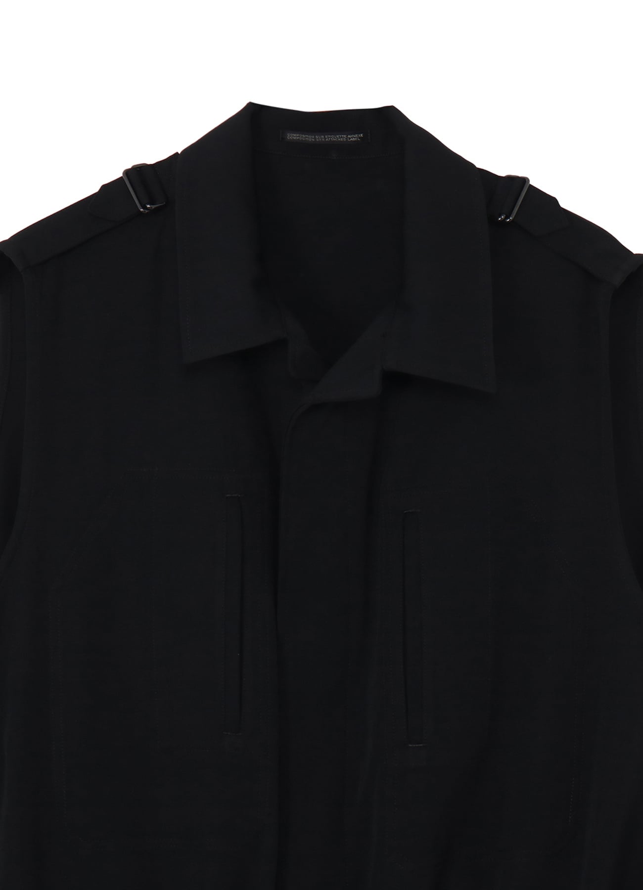 WOOL GABARDINE OEPAULET ATTACHED OVERALLS