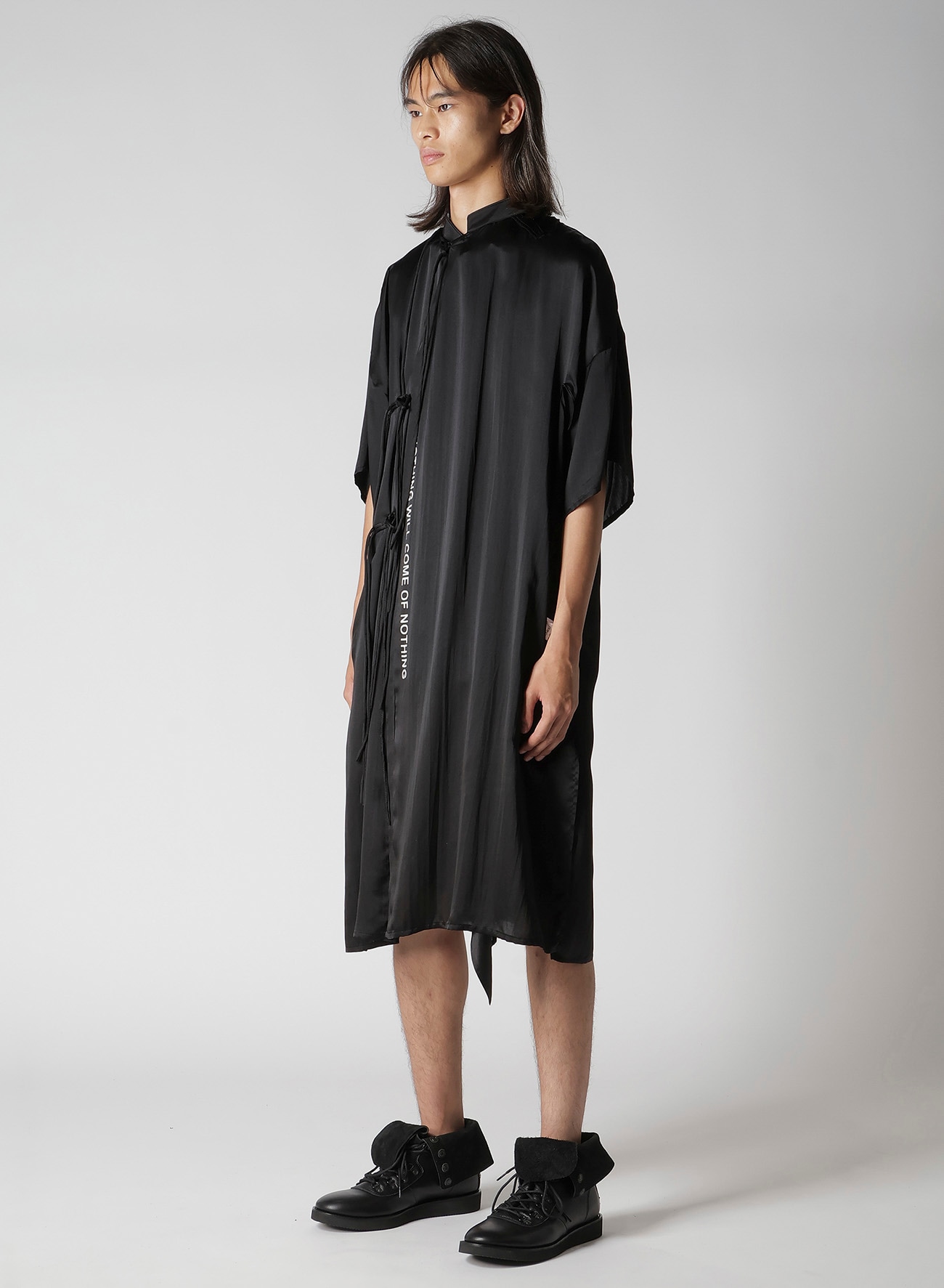 OPEN UP LINING SATIN PRINTED CHINA DRESS