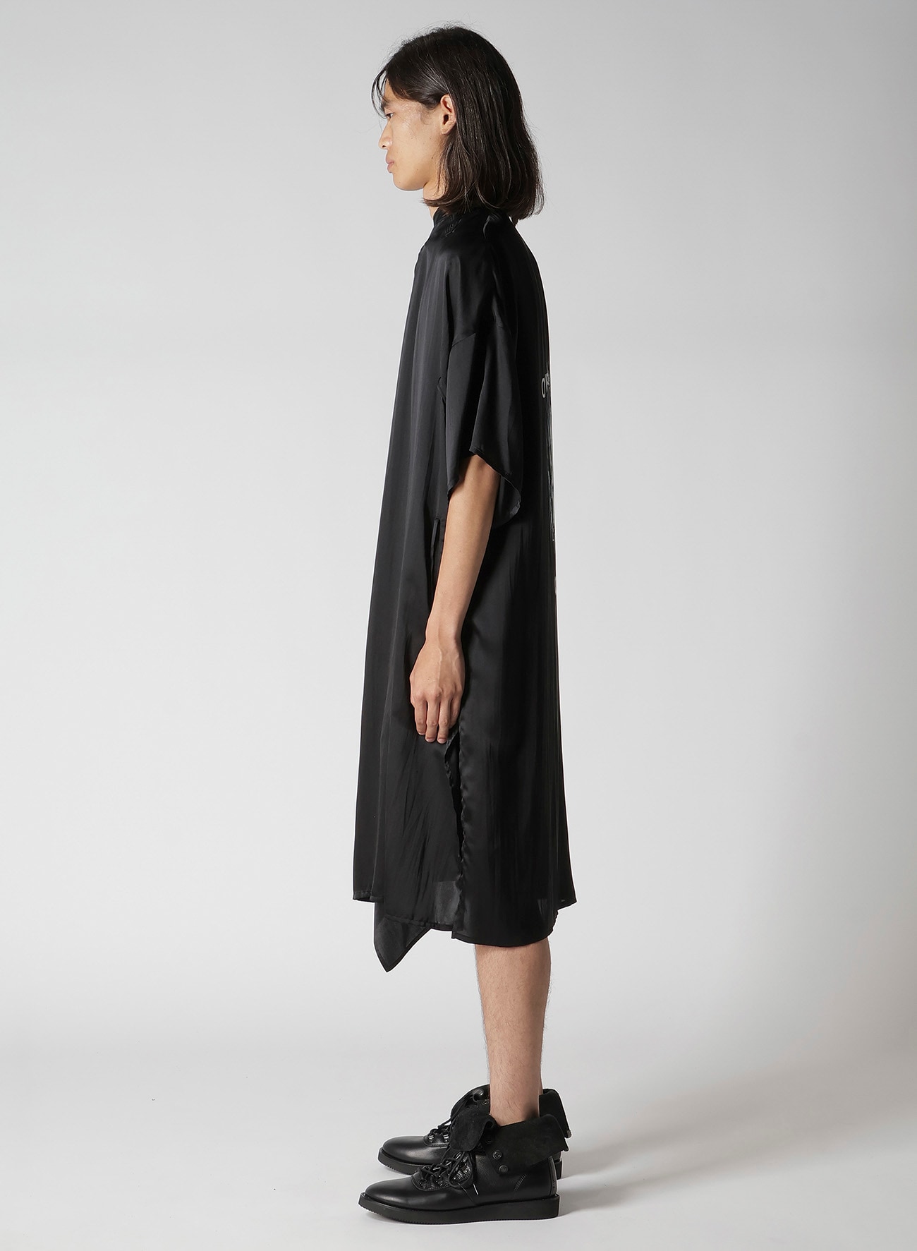 OPEN UP LINING SATIN PRINTED CHINA DRESS