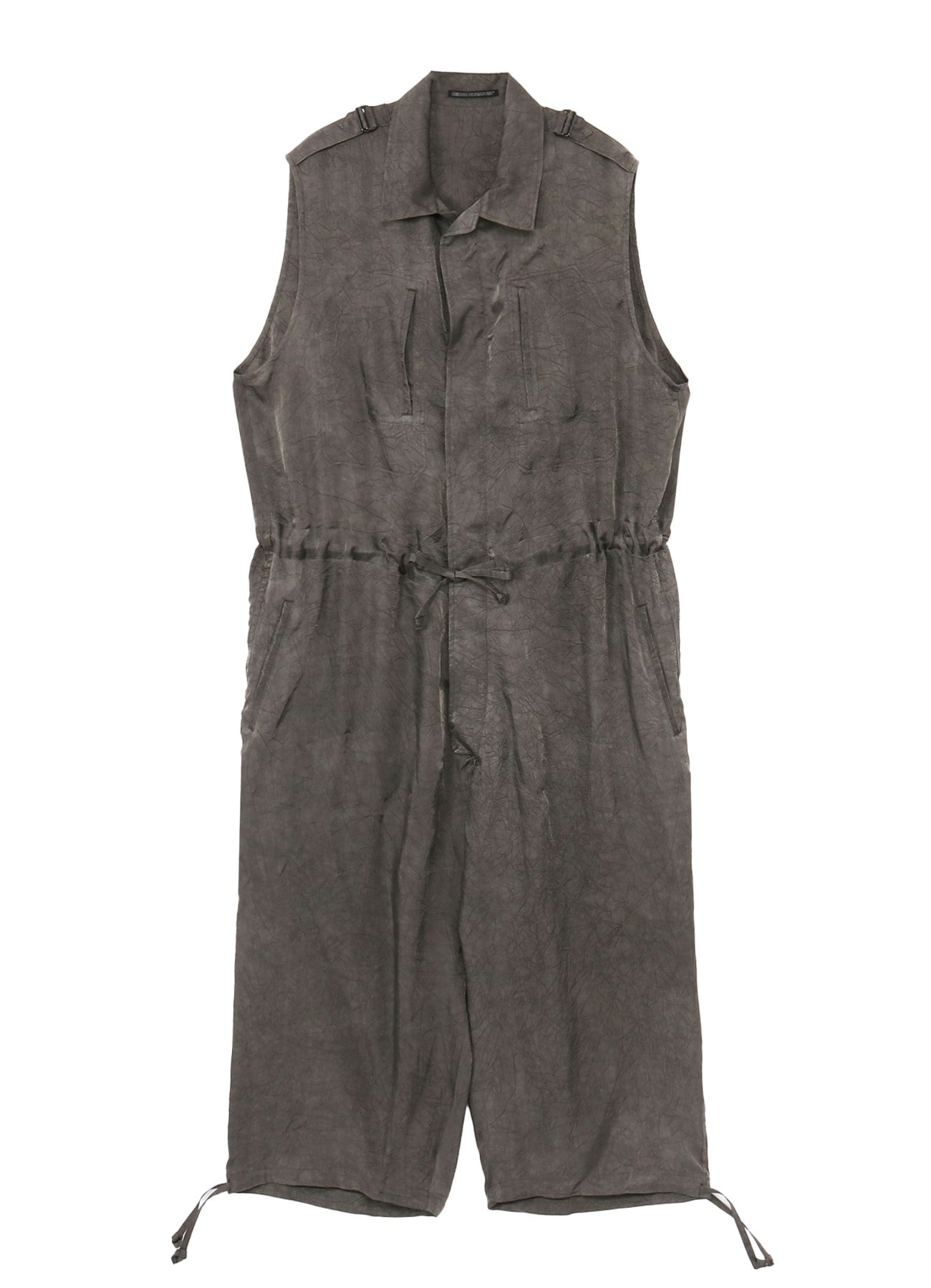 INK DYED WRINKLE CUPRO MESSAGE OVERALLS