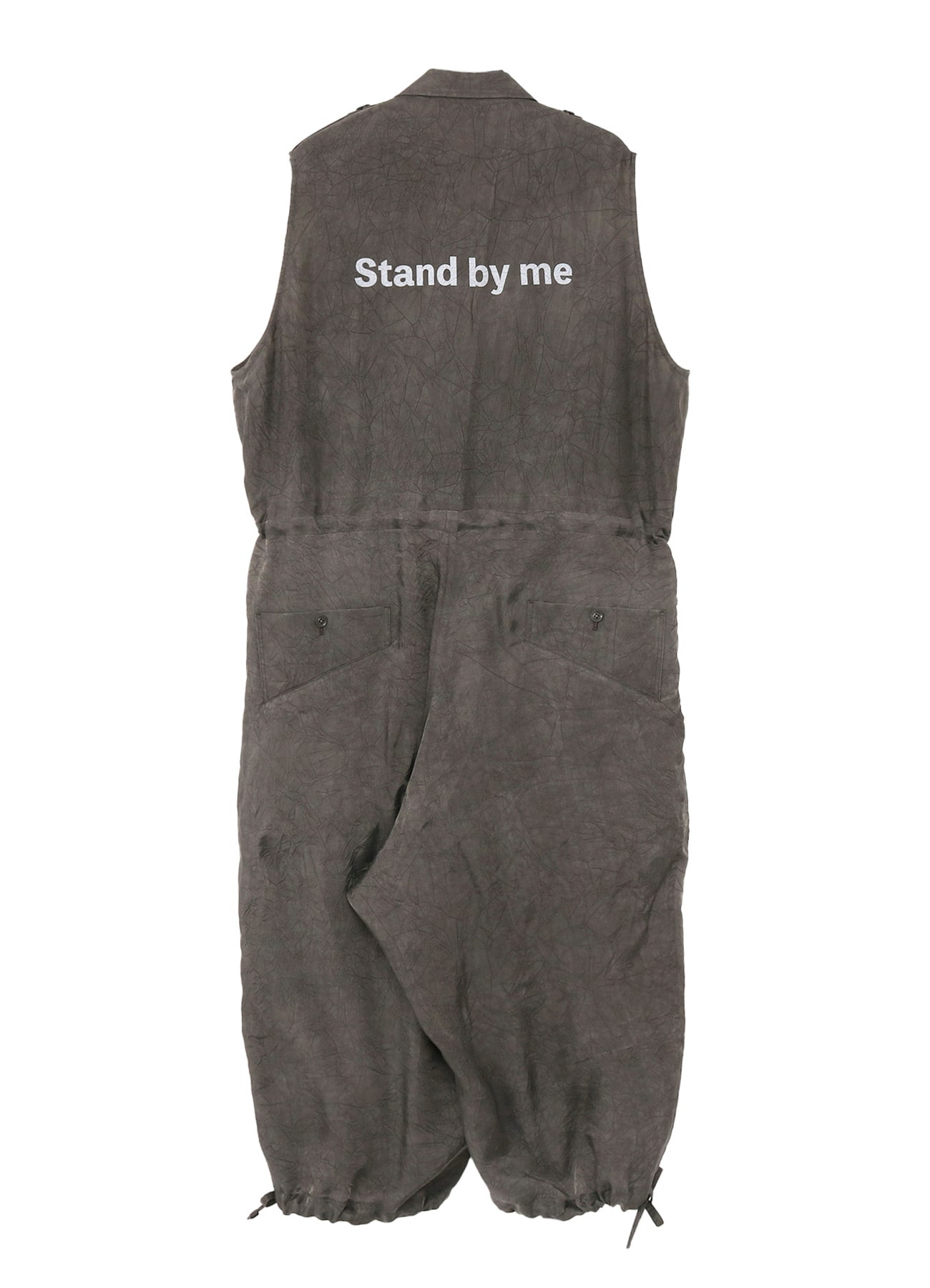 INK DYED WRINKLE CUPRO MESSAGE OVERALLS