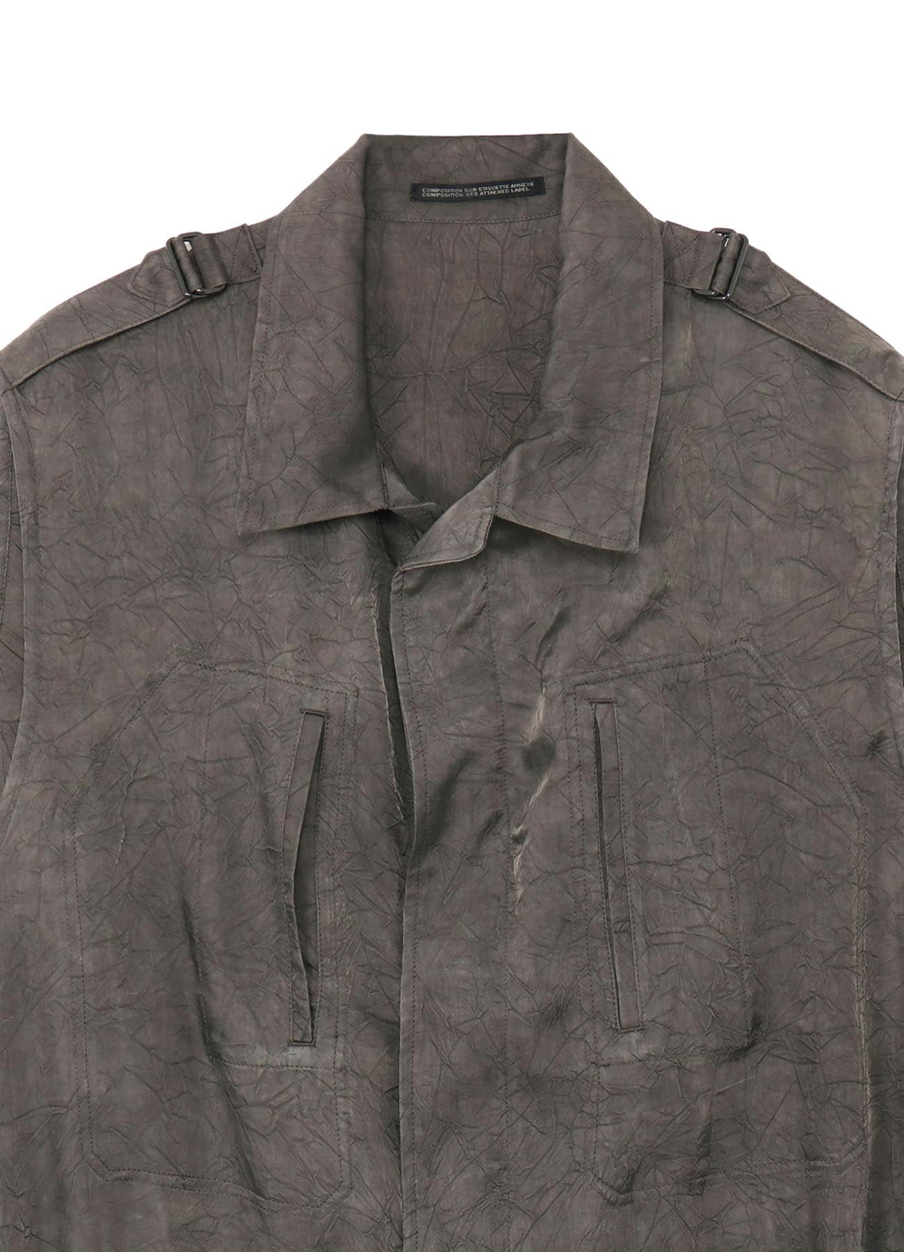 INK DYED WRINKLE CUPRO MESSAGE OVERALLS