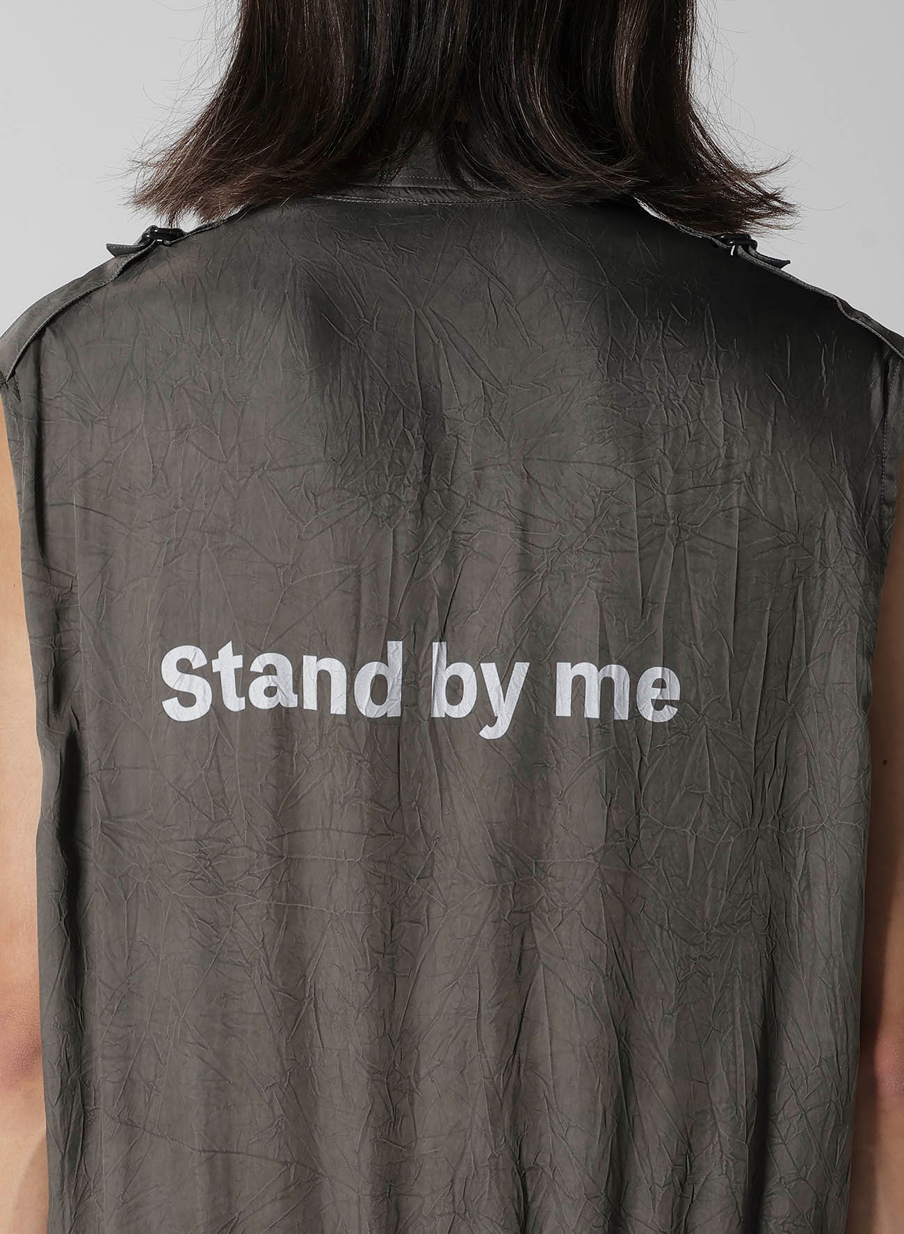 INK DYED WRINKLE CUPRO MESSAGE OVERALLS