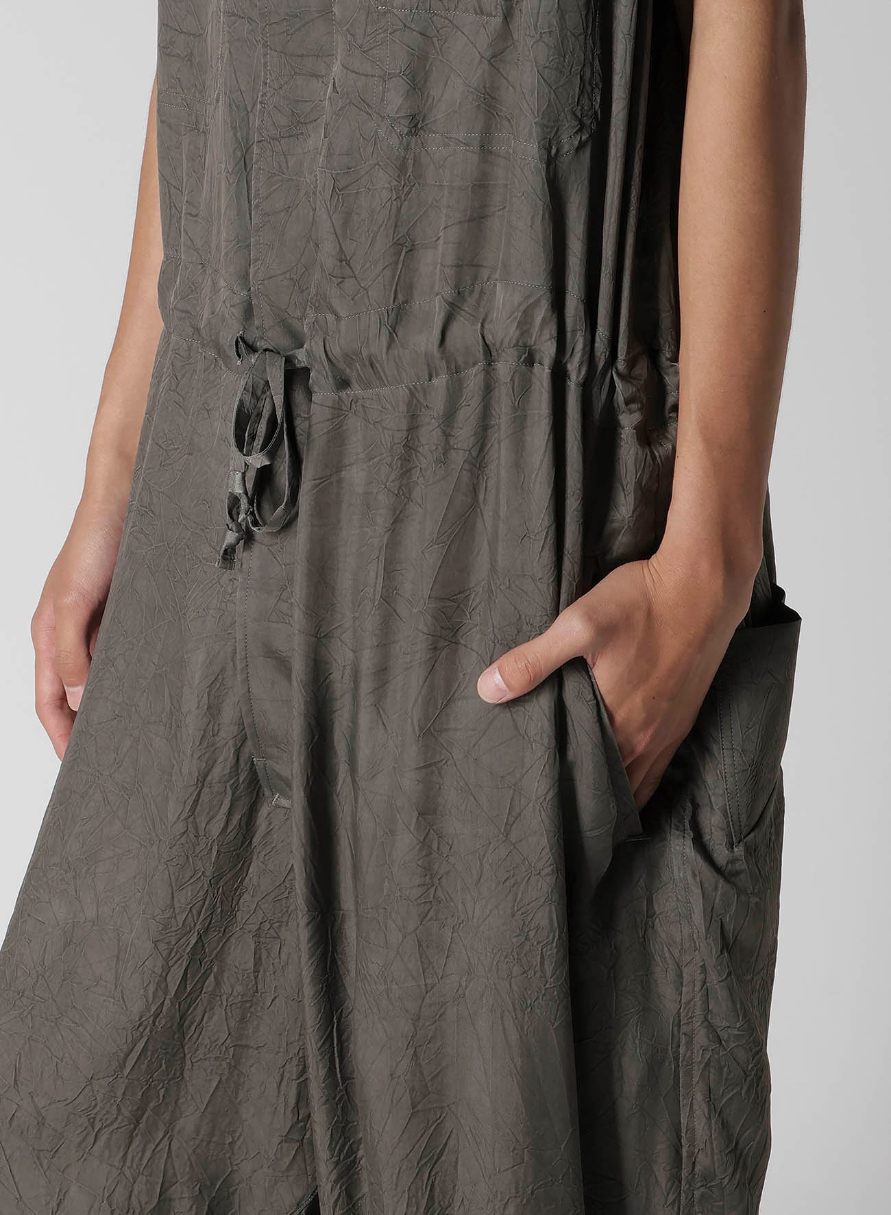 INK DYED WRINKLE CUPRO MESSAGE OVERALLS