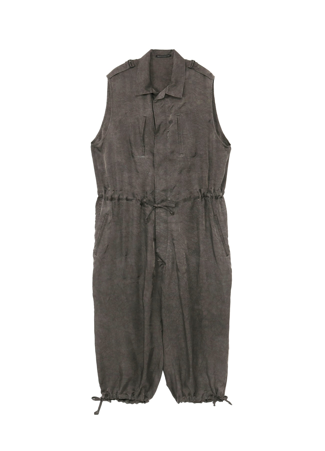 INK DYED WRINKLE CUPRO MESSAGE OVERALLS