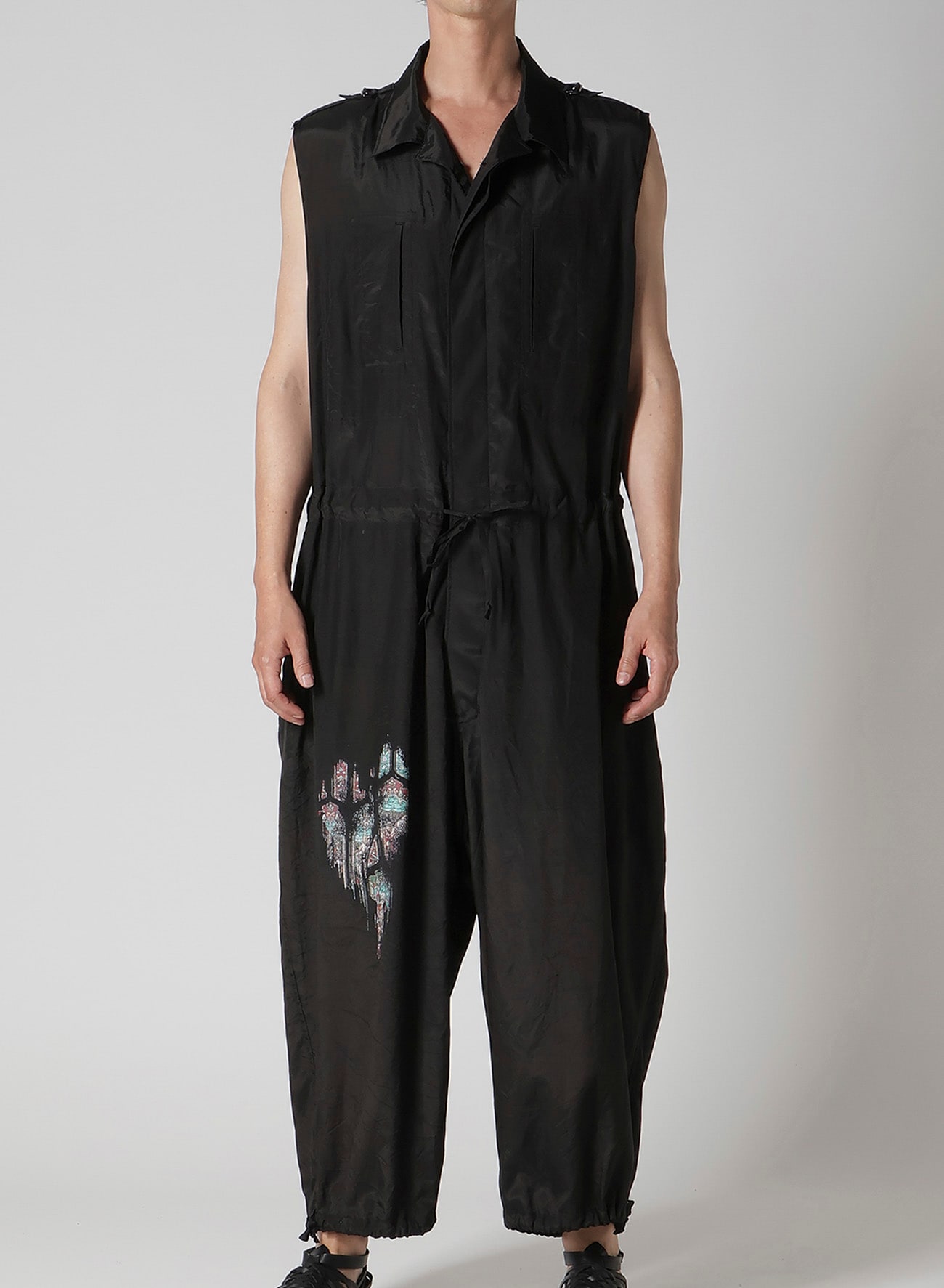 CU/C LAWN MESSAGE PRINTED OVERALLS