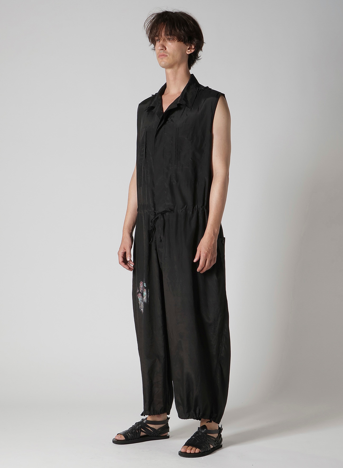 CU/C LAWN MESSAGE PRINTED OVERALLS