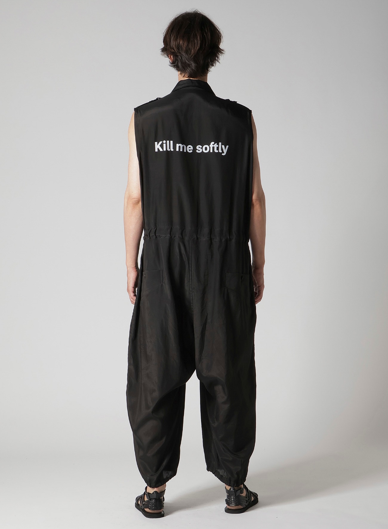 CU/C LAWN MESSAGE PRINTED OVERALLS