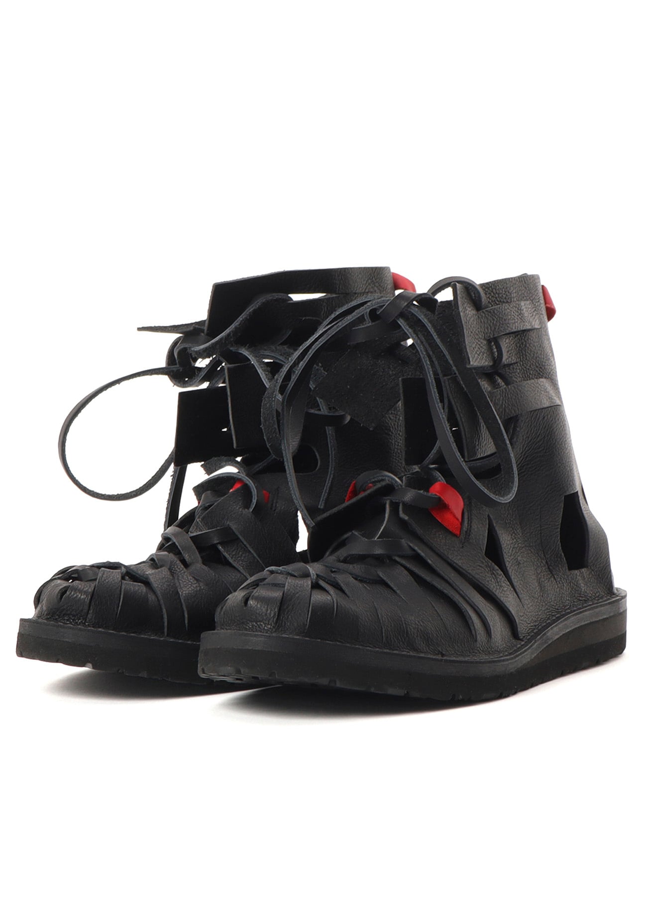 OIL COW LEATHER GLADIATOR BOOTS