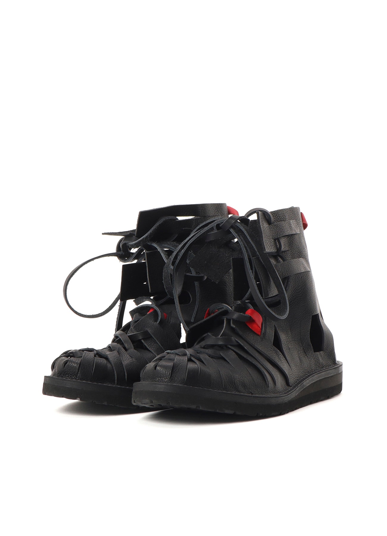 OIL COW LEATHER GLADIATOR BOOTS