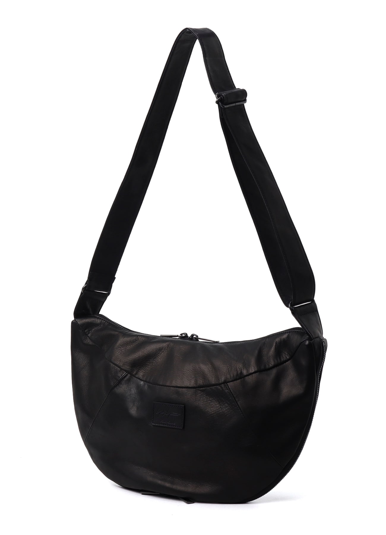 SCRATCH HORSE LEATHER HALF MOON SHOULDER BAG