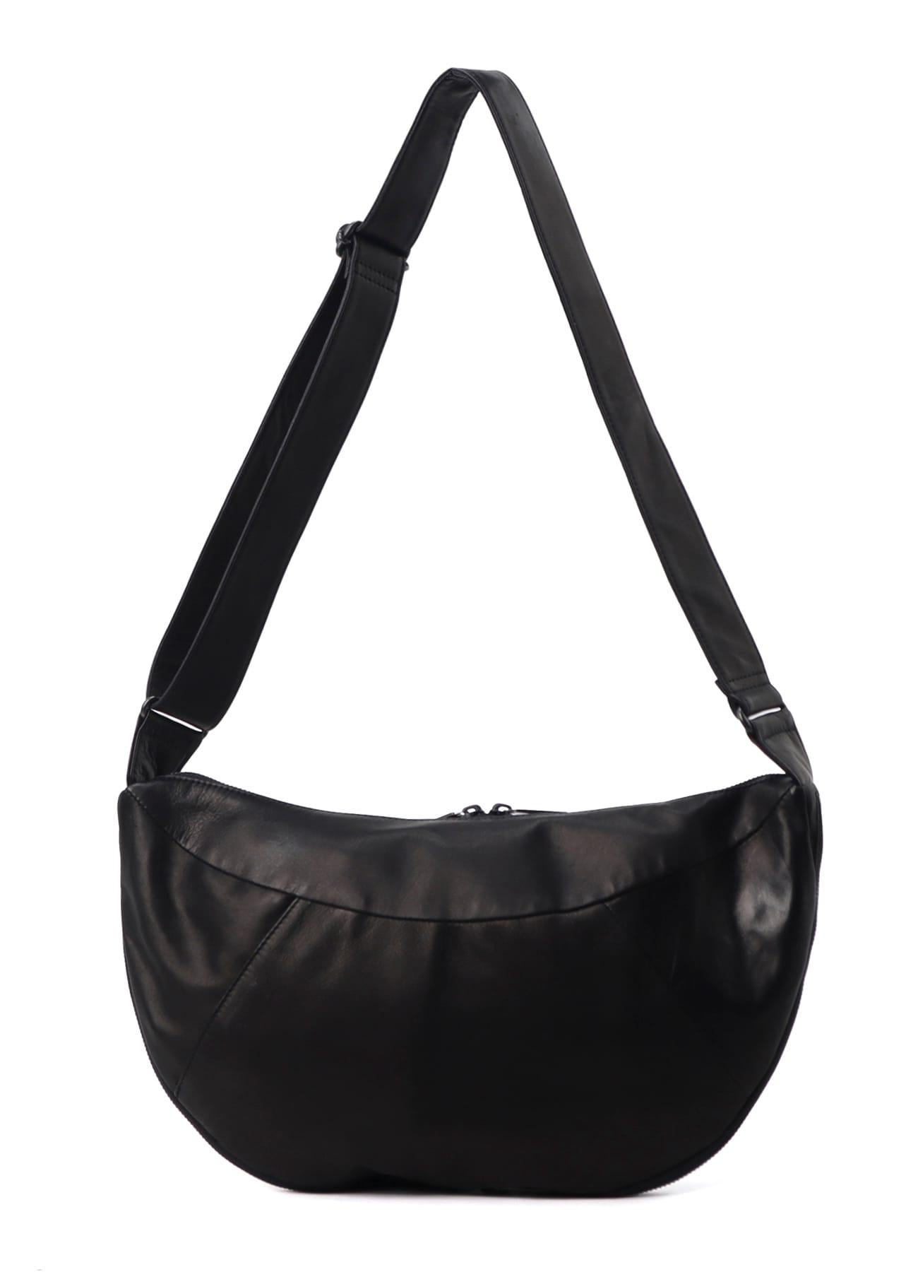 SCRATCH HORSE LEATHER HALF MOON SHOULDER BAG