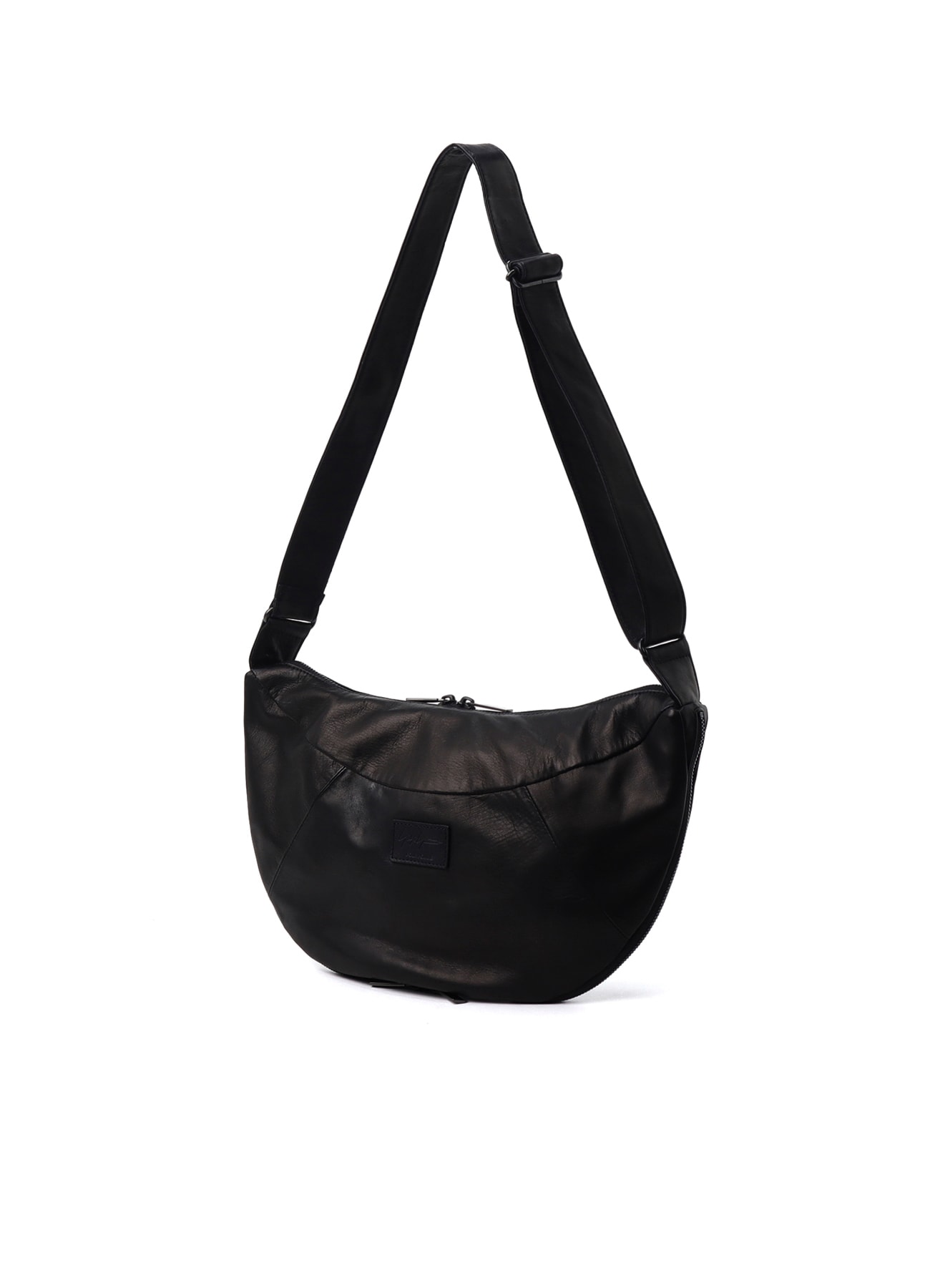 SCRATCH HORSE LEATHER HALF MOON SHOULDER BAG