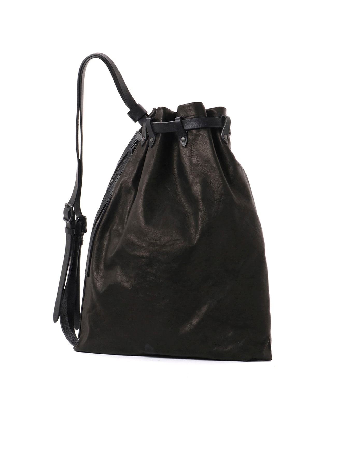 HORSE LEATHER DRAWSTRING BACKPACK