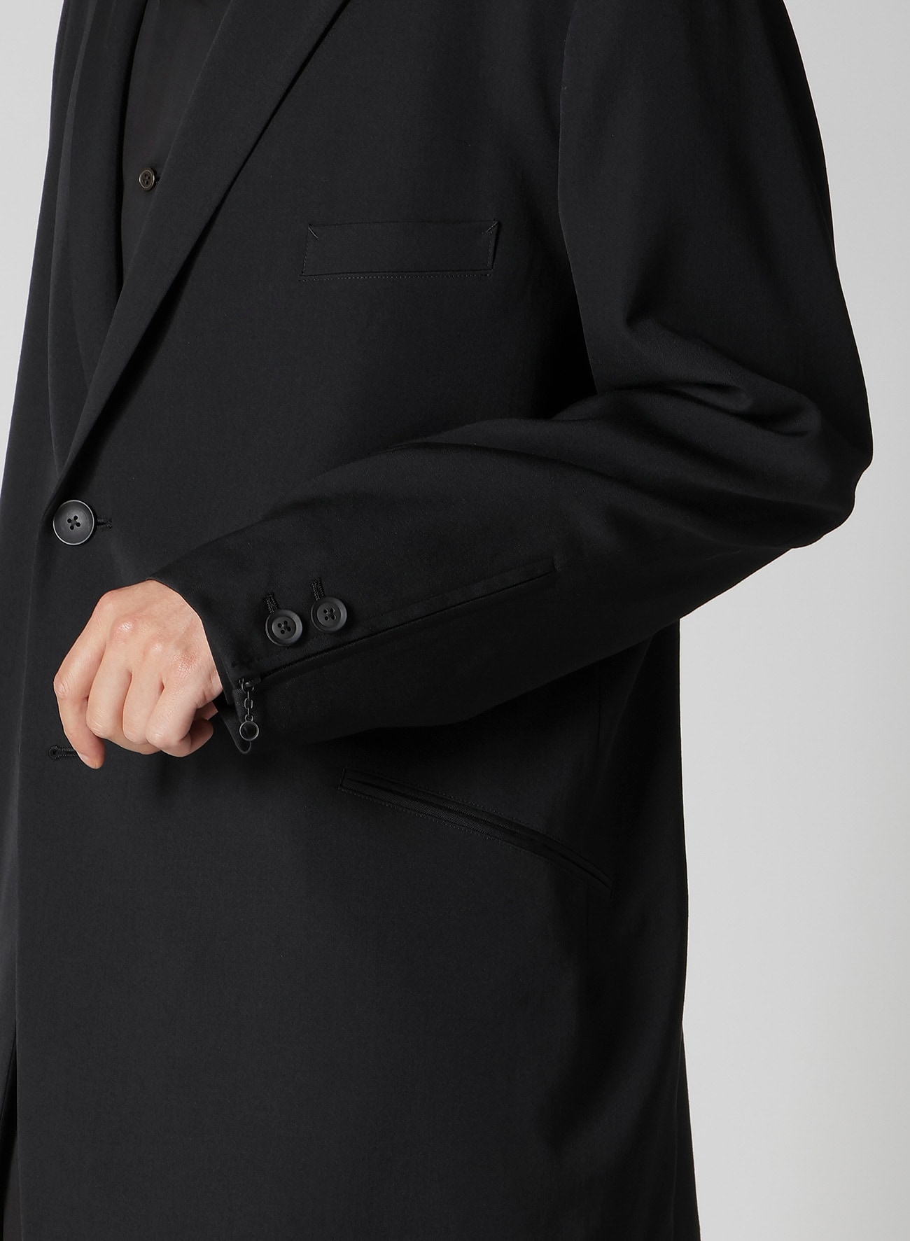 WOOL GABARDINE DOUBLE BUTTON JACKET