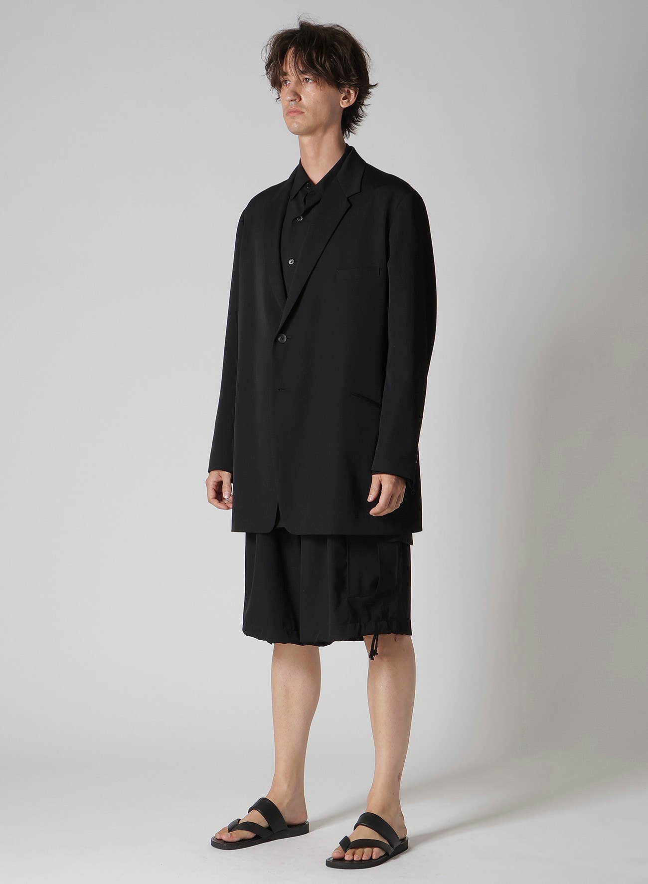 WOOL GABARDINE DOUBLE BUTTON JACKET