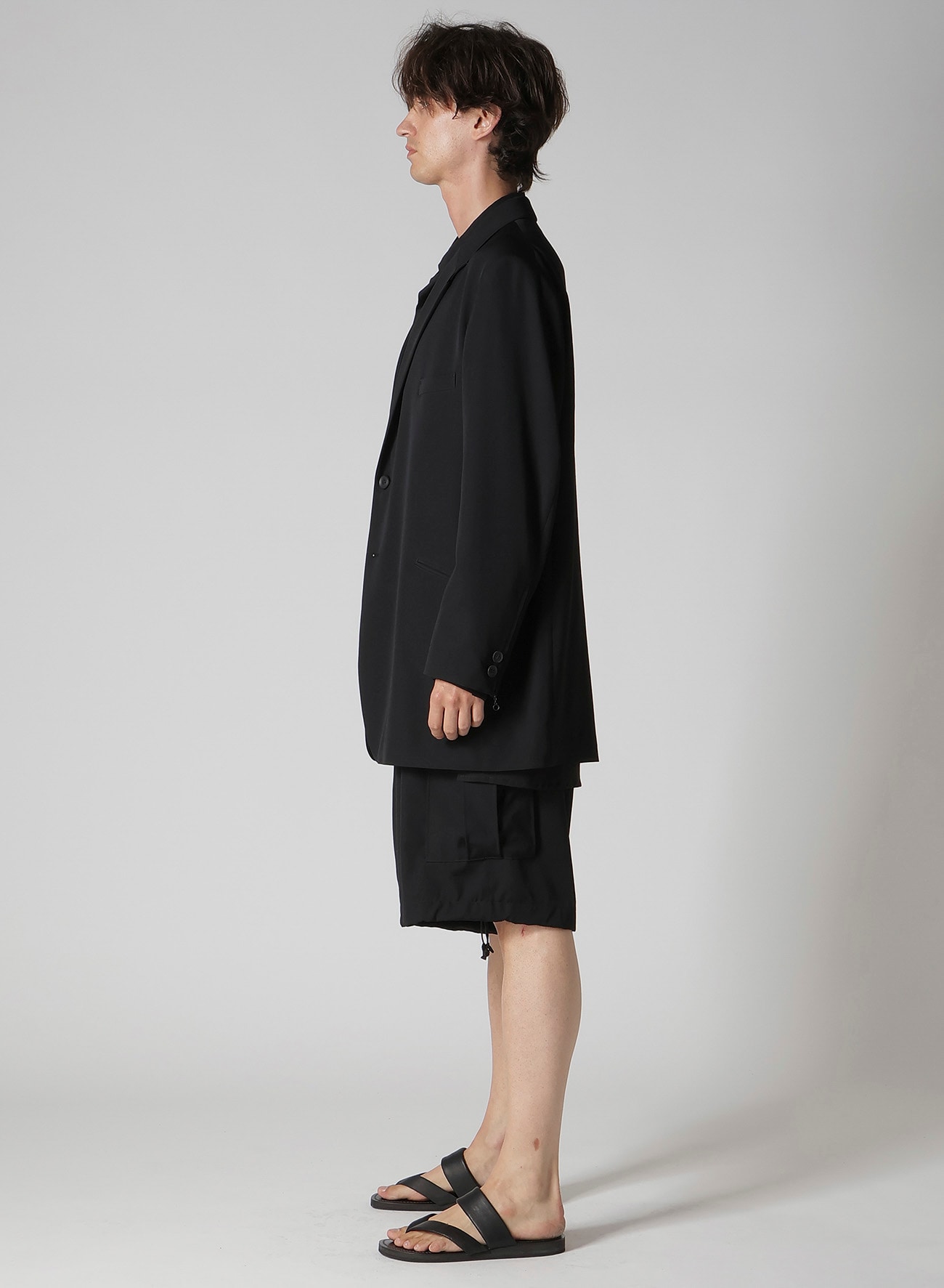 WOOL GABARDINE DOUBLE BUTTON JACKET