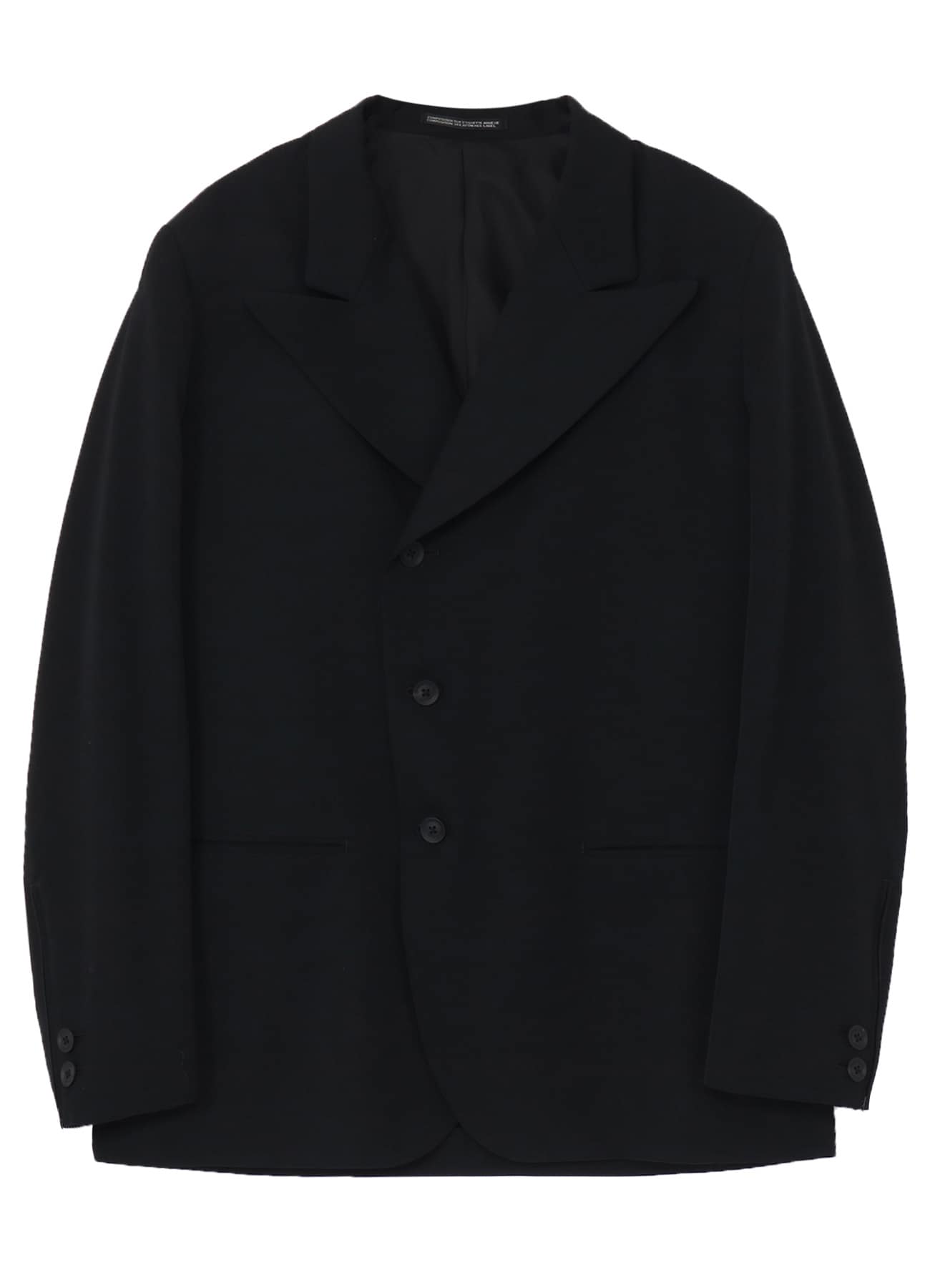 WOOL GABARDINE PEAKED LAPEL JACKET