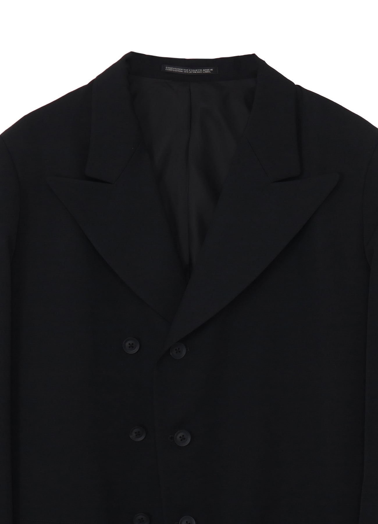 WOOL GABARDINE PEAKED LAPEL JACKET