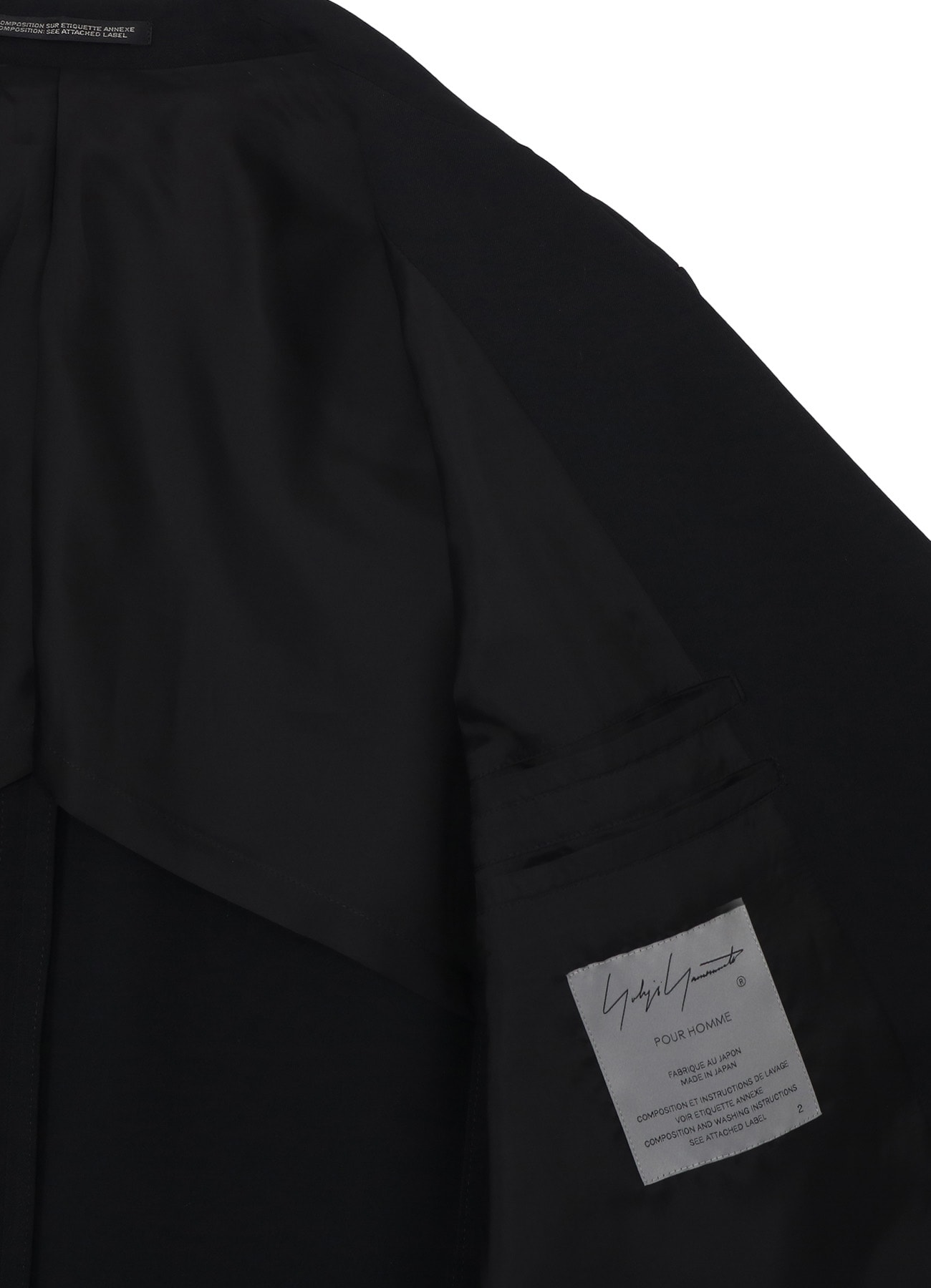 WOOL GABARDINE PEAKED LAPEL JACKET