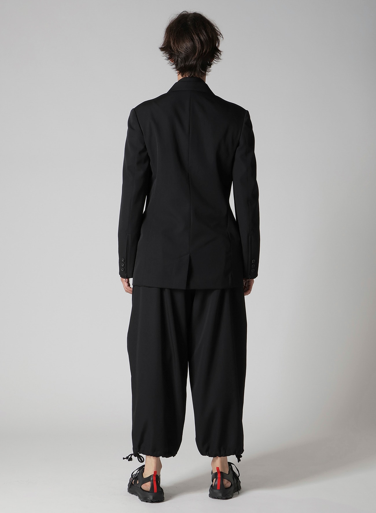 WOOL GABARDINE DOUBLE LEFT LAPEL DOUBLE JACKET