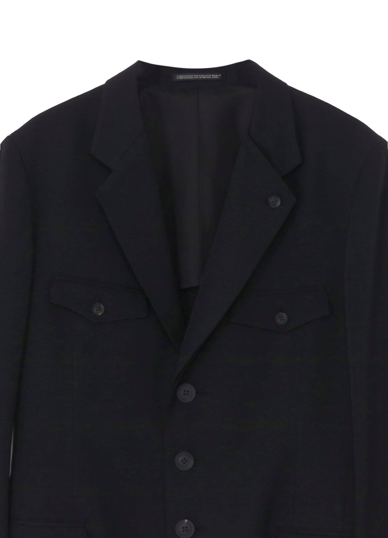 WOOL GABARDINE DOUBLE LEFT LAPEL DOUBLE JACKET