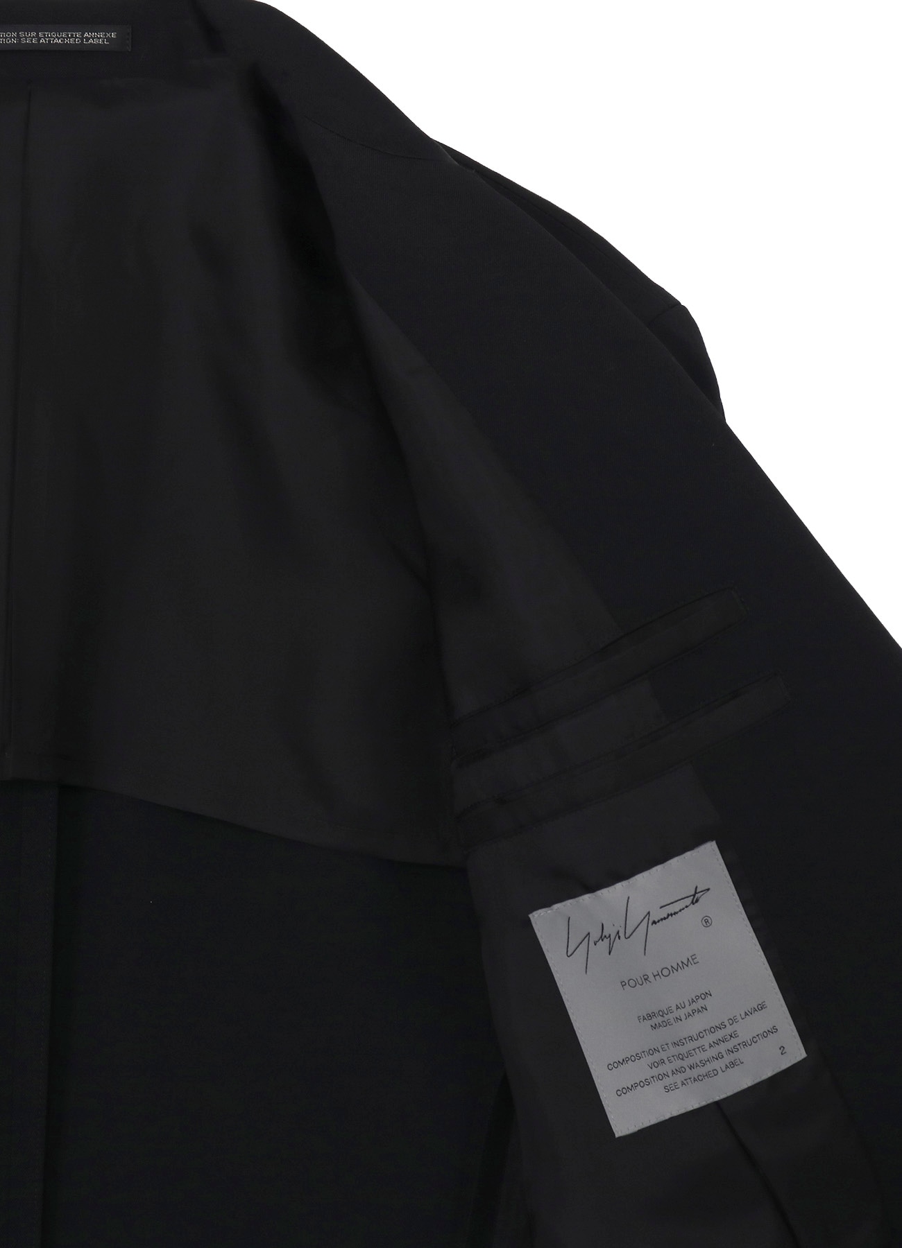 WOOL GABARDINE DOUBLE LEFT LAPEL DOUBLE JACKET