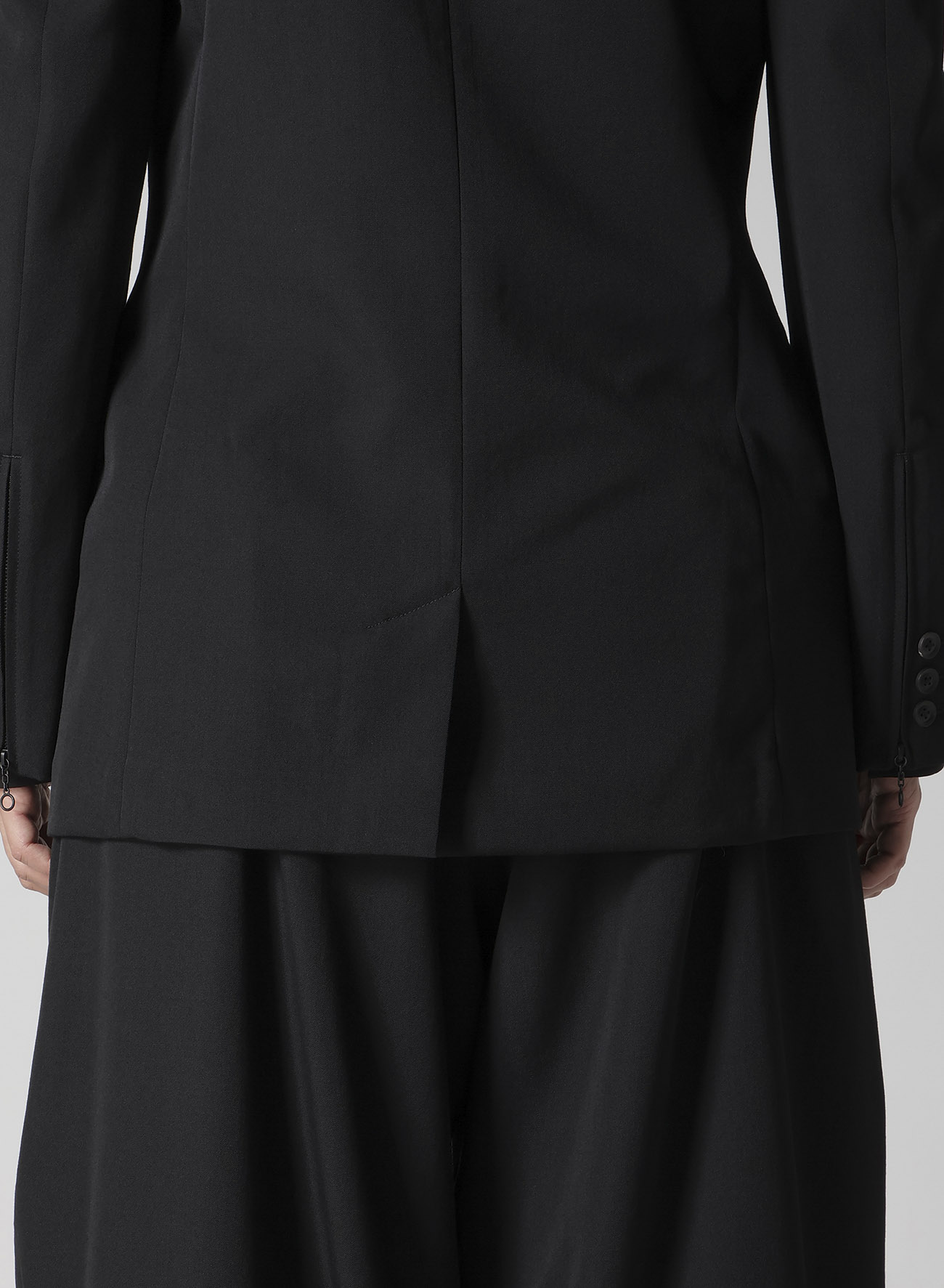 WOOL GABARDINE DOUBLE LEFT LAPEL DOUBLE JACKET