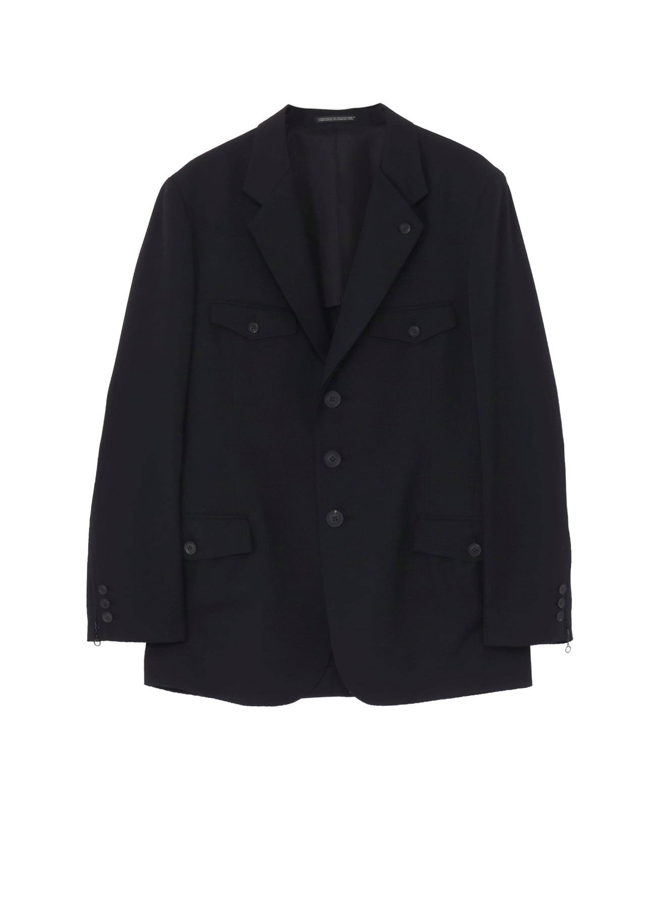 WOOL GABARDINE DOUBLE LEFT LAPEL DOUBLE JACKET