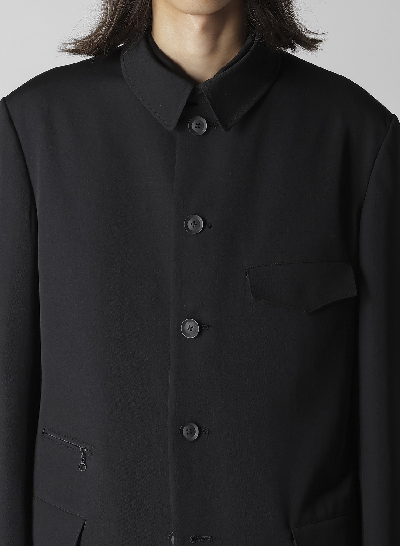 WOOL GABARDINE ARMY JACKET