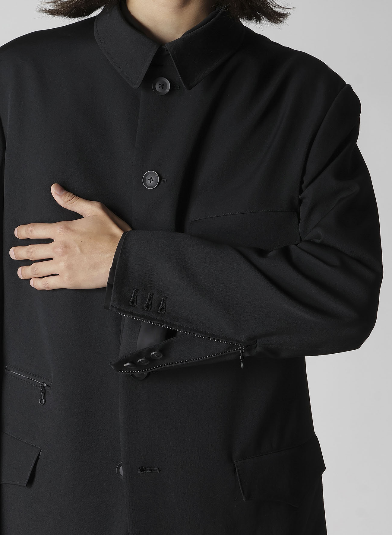 WOOL GABARDINE ARMY JACKET