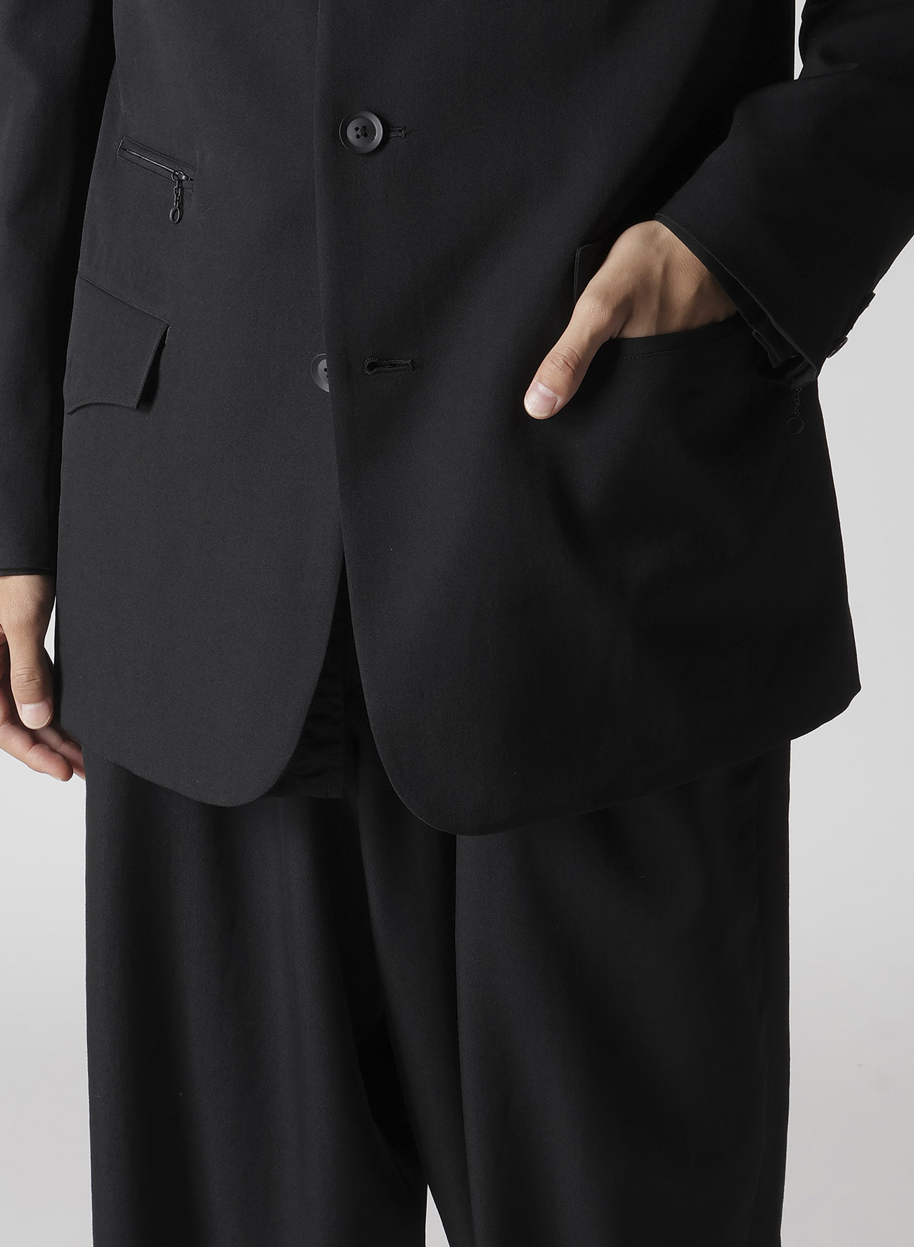 WOOL GABARDINE ARMY JACKET