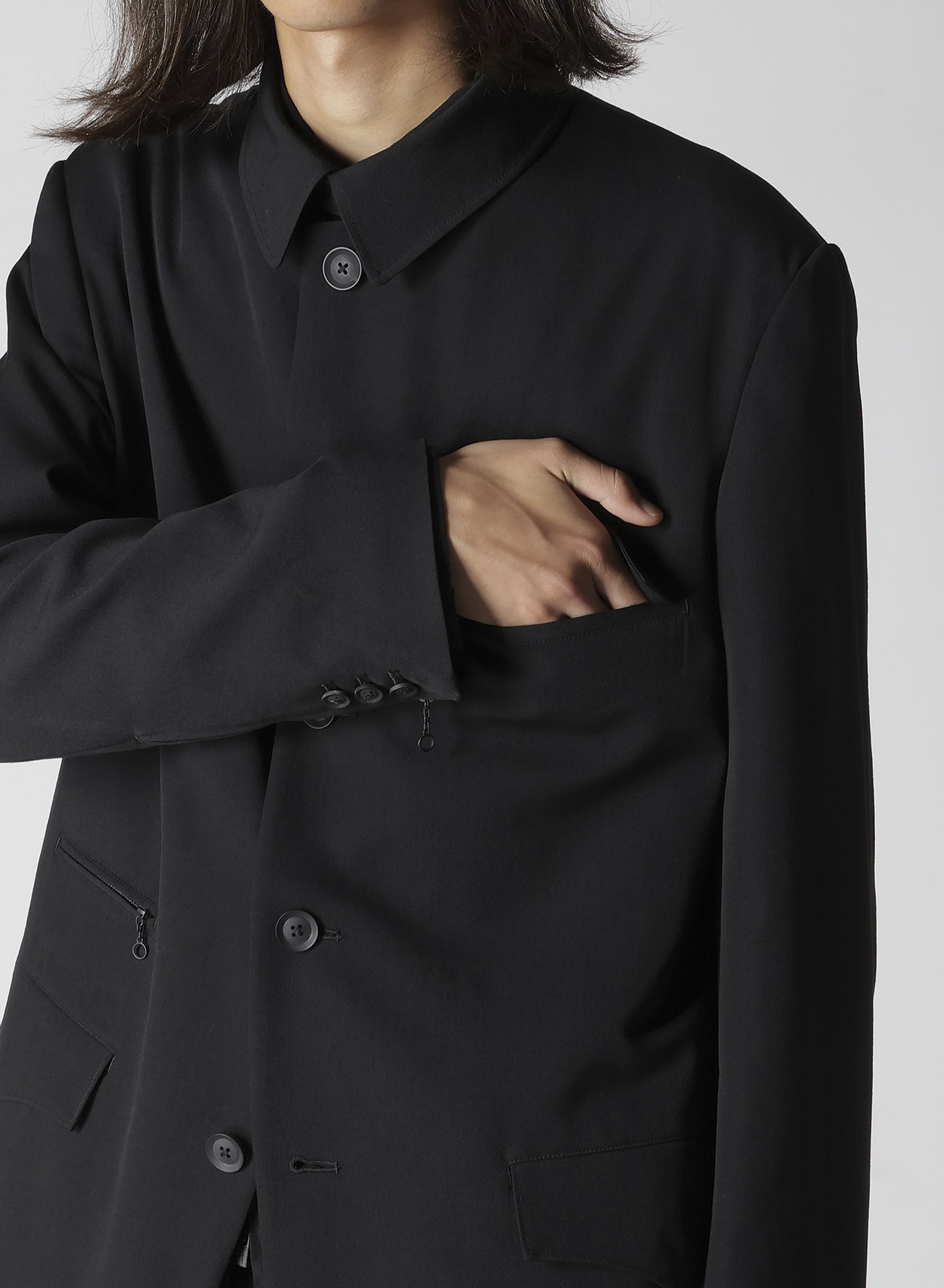 WOOL GABARDINE ARMY JACKET