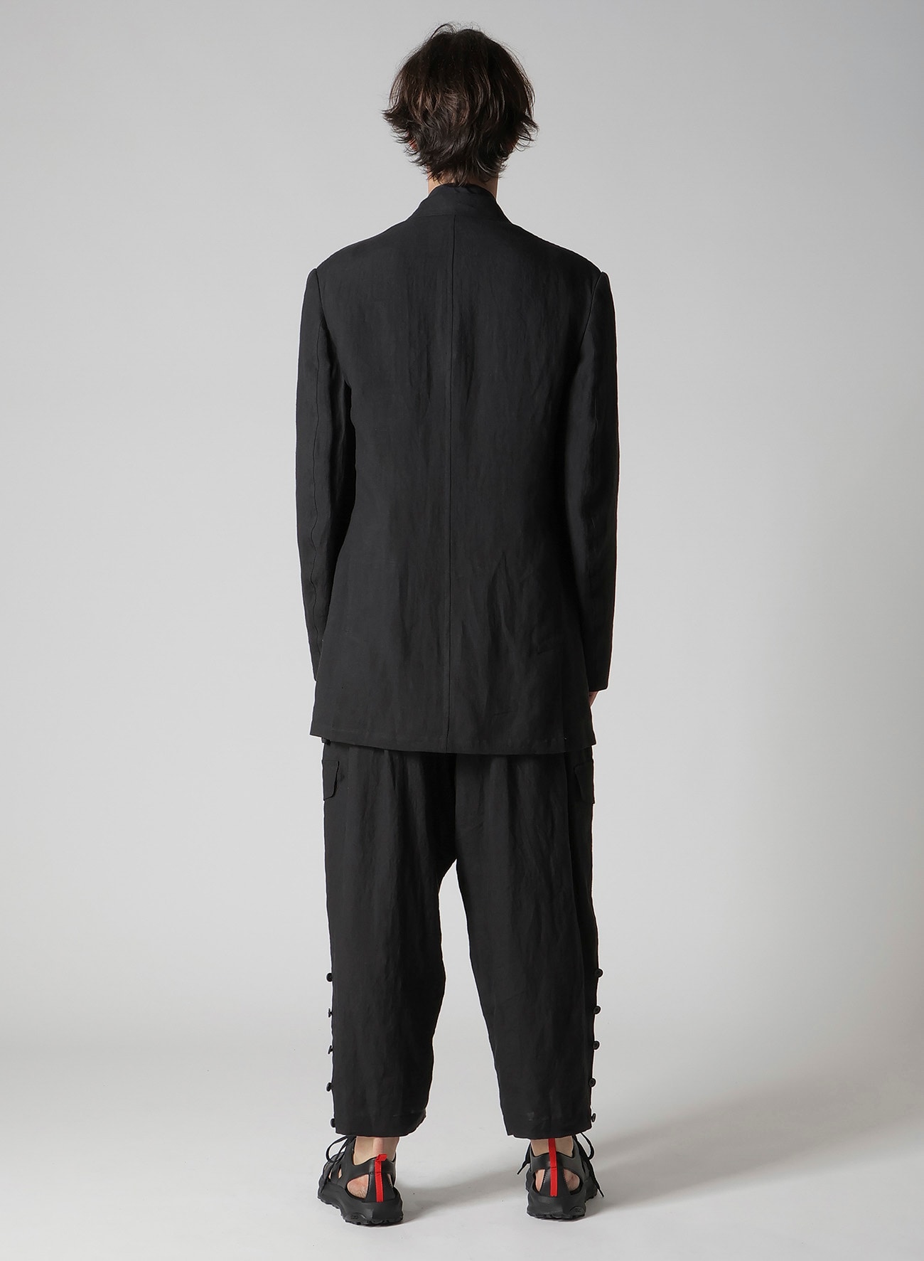 LINEN CLOTH FRONT EDGE 3SNAP BOTTON JACKET