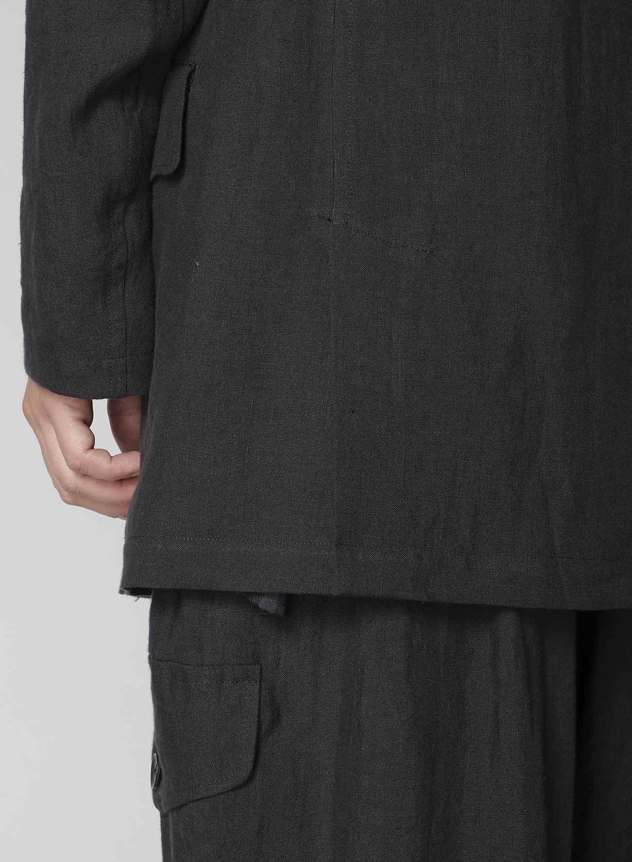 LINEN CLOTH FRONT EDGE 3SNAP BOTTON JACKET