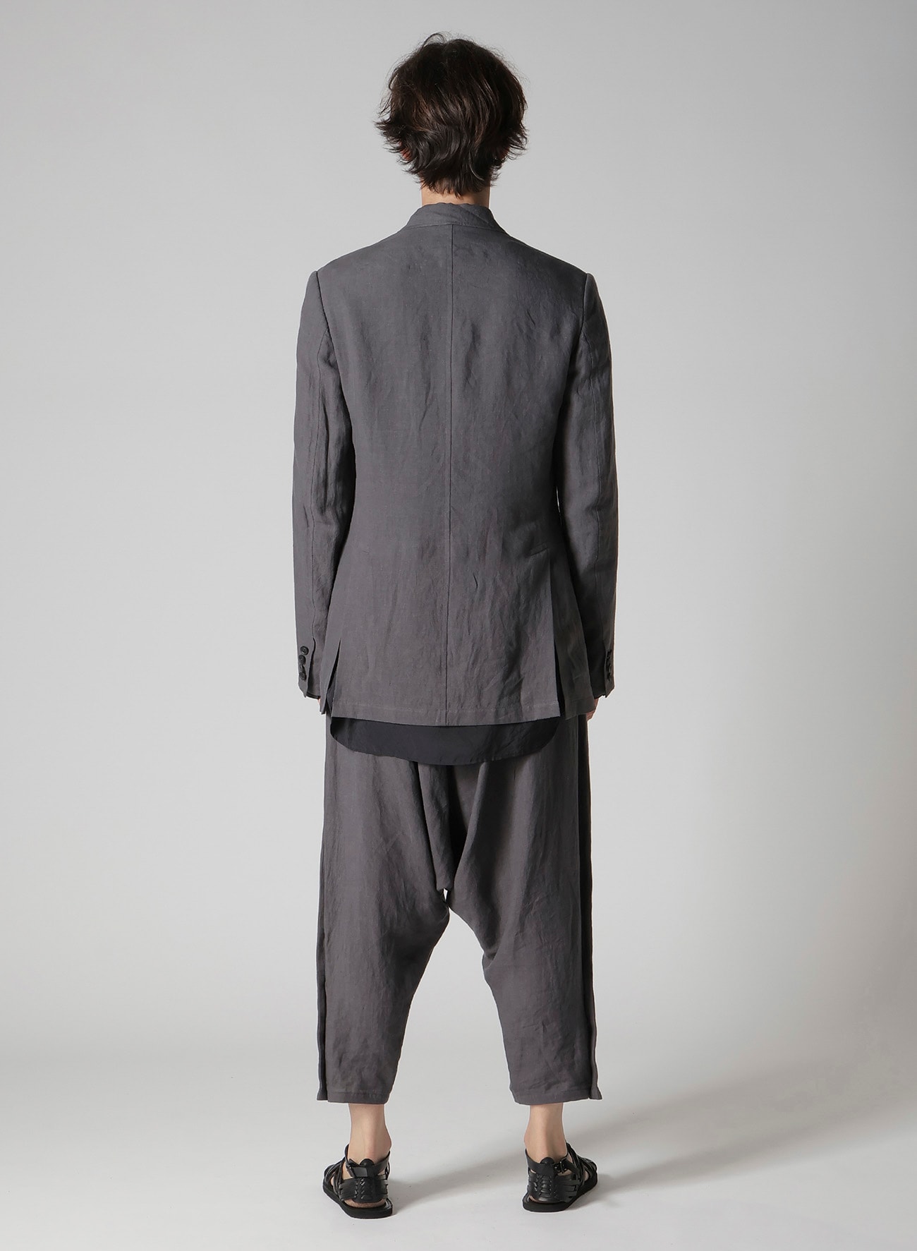 LINEN CLOTH FRONT EDGE 2SNAP BOTTON JACKET