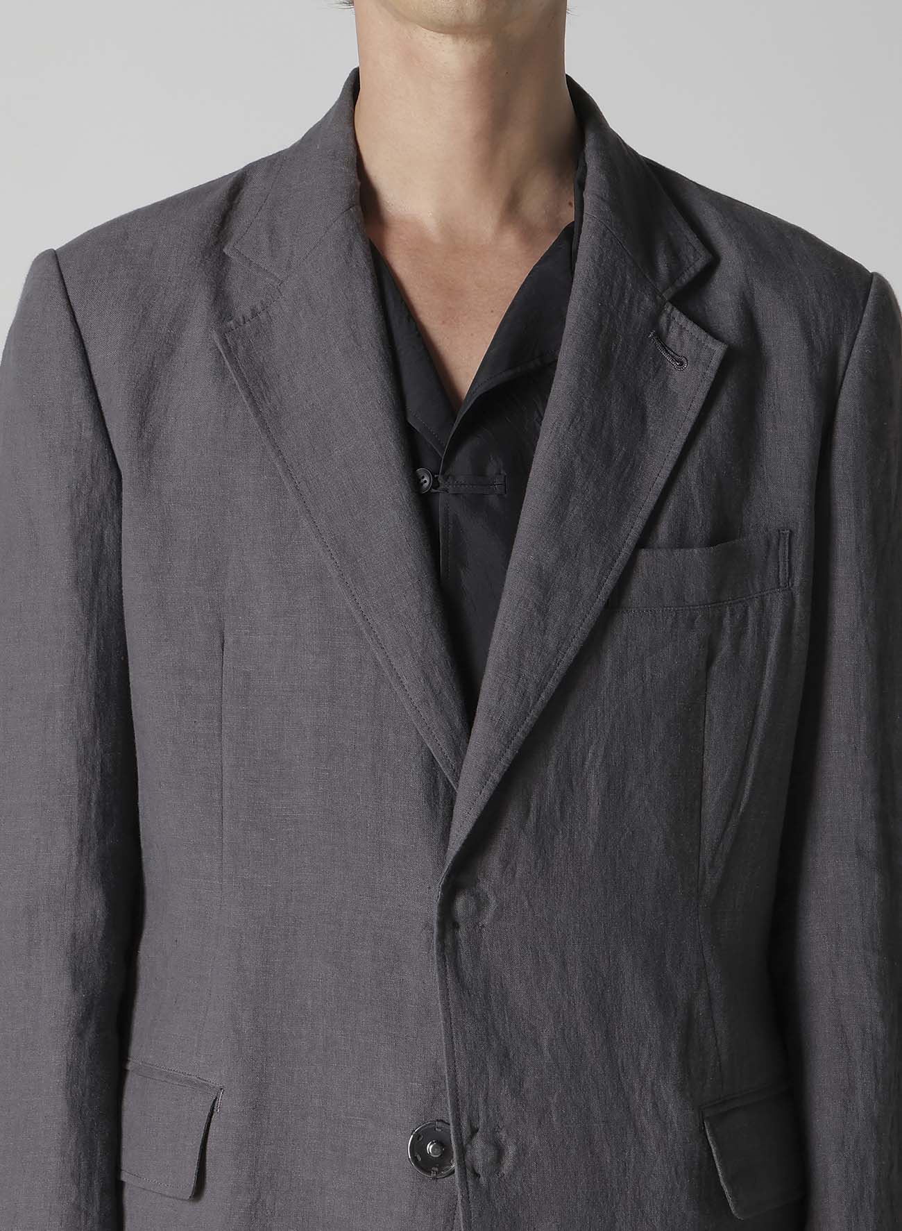 LINEN CLOTH FRONT EDGE 2SNAP BOTTON JACKET