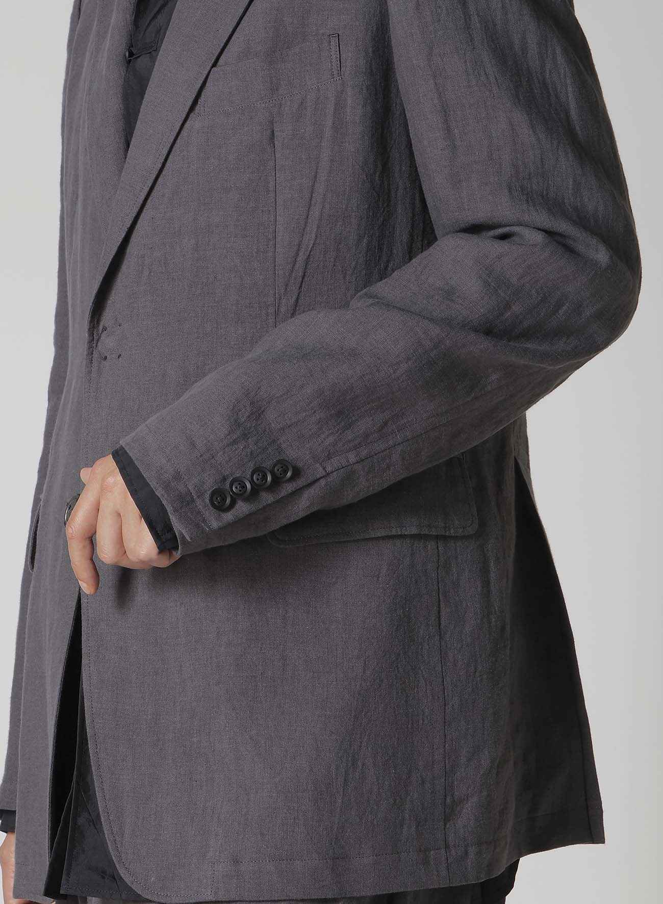 LINEN CLOTH FRONT EDGE 2SNAP BOTTON JACKET
