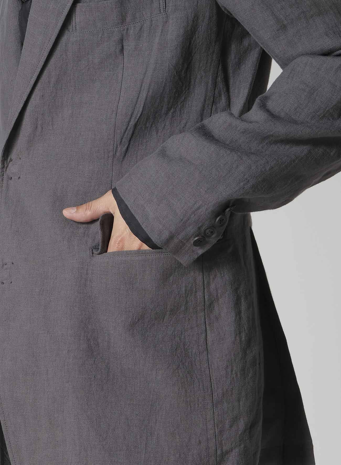 LINEN CLOTH FRONT EDGE 2SNAP BOTTON JACKET