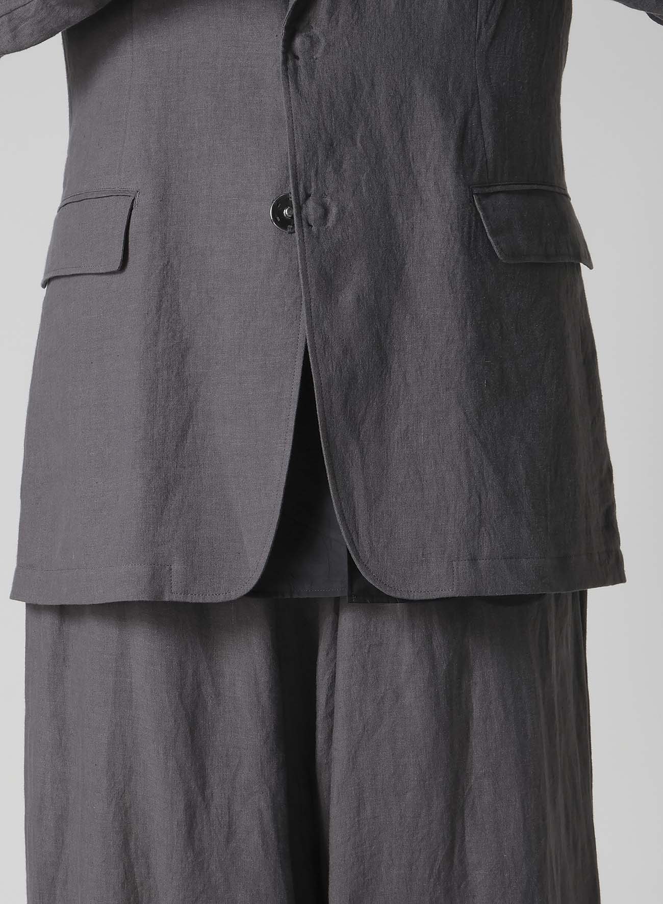 LINEN CLOTH FRONT EDGE 2SNAP BOTTON JACKET