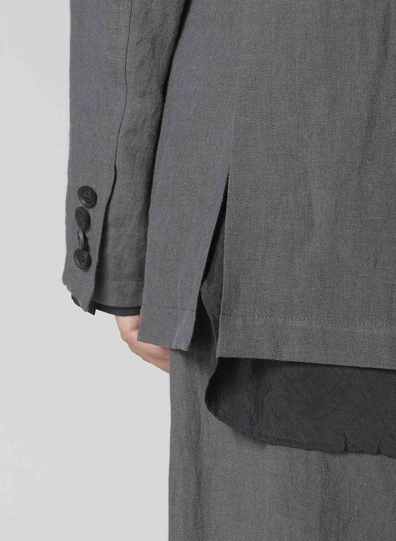 LINEN CLOTH FRONT EDGE 2SNAP BOTTON JACKET