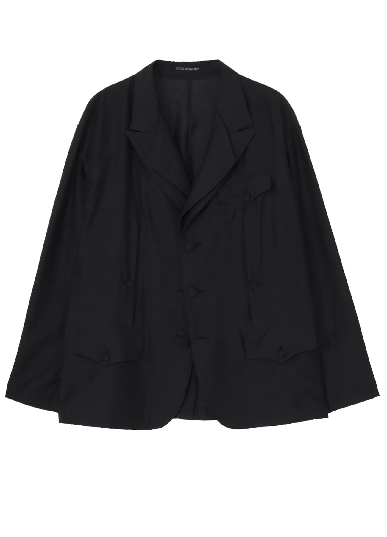 <PIECE UNIQUE>RY/ NY/ CU LAWN FRONT AND BACK OPENED LAPEL JACKET