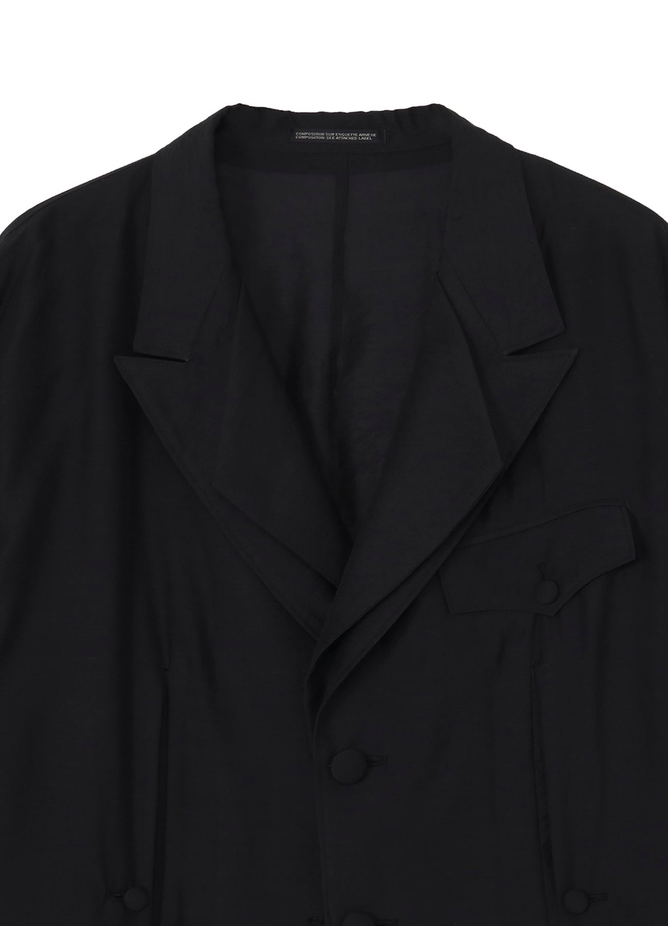 <PIECE UNIQUE>RY/ NY/ CU LAWN FRONT AND BACK OPENED LAPEL JACKET