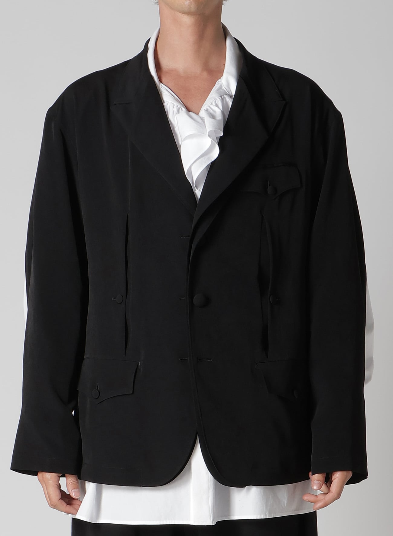 TA TUXEDO FRONT AND BACK OPENED LAPEL JACKET