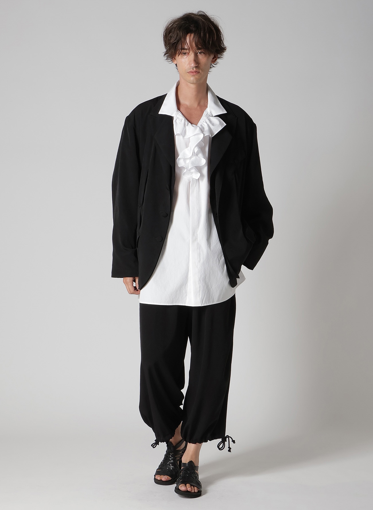 TA TUXEDO FRONT AND BACK OPENED LAPEL JACKET