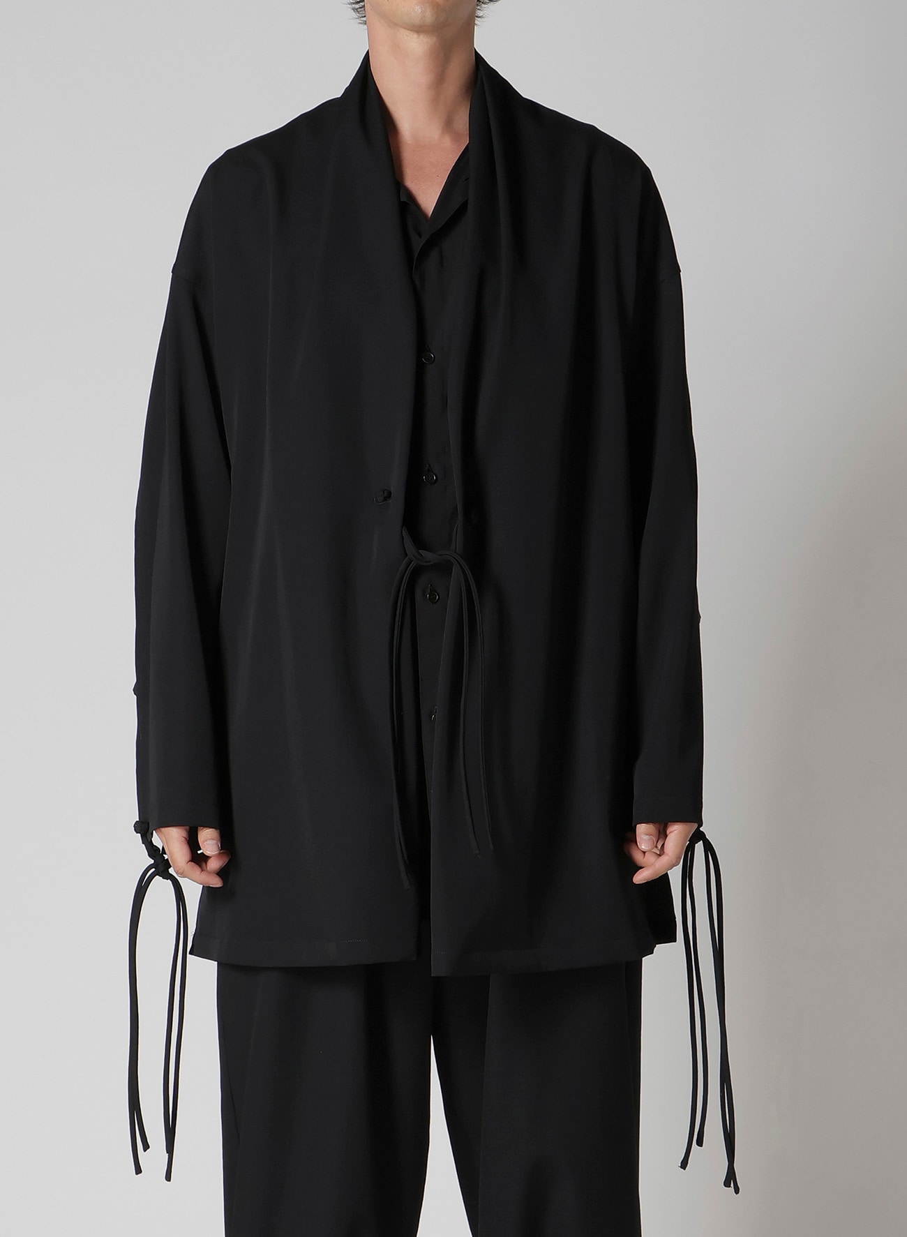 WOOL GABARDINE CHINA BUTTUN SCARF JACKET