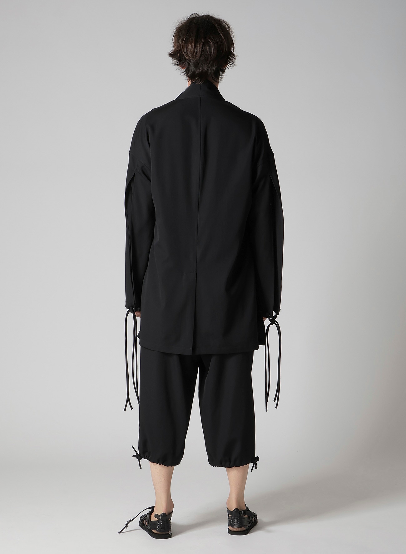 WOOL GABARDINE CHINA BUTTUN SCARF JACKET