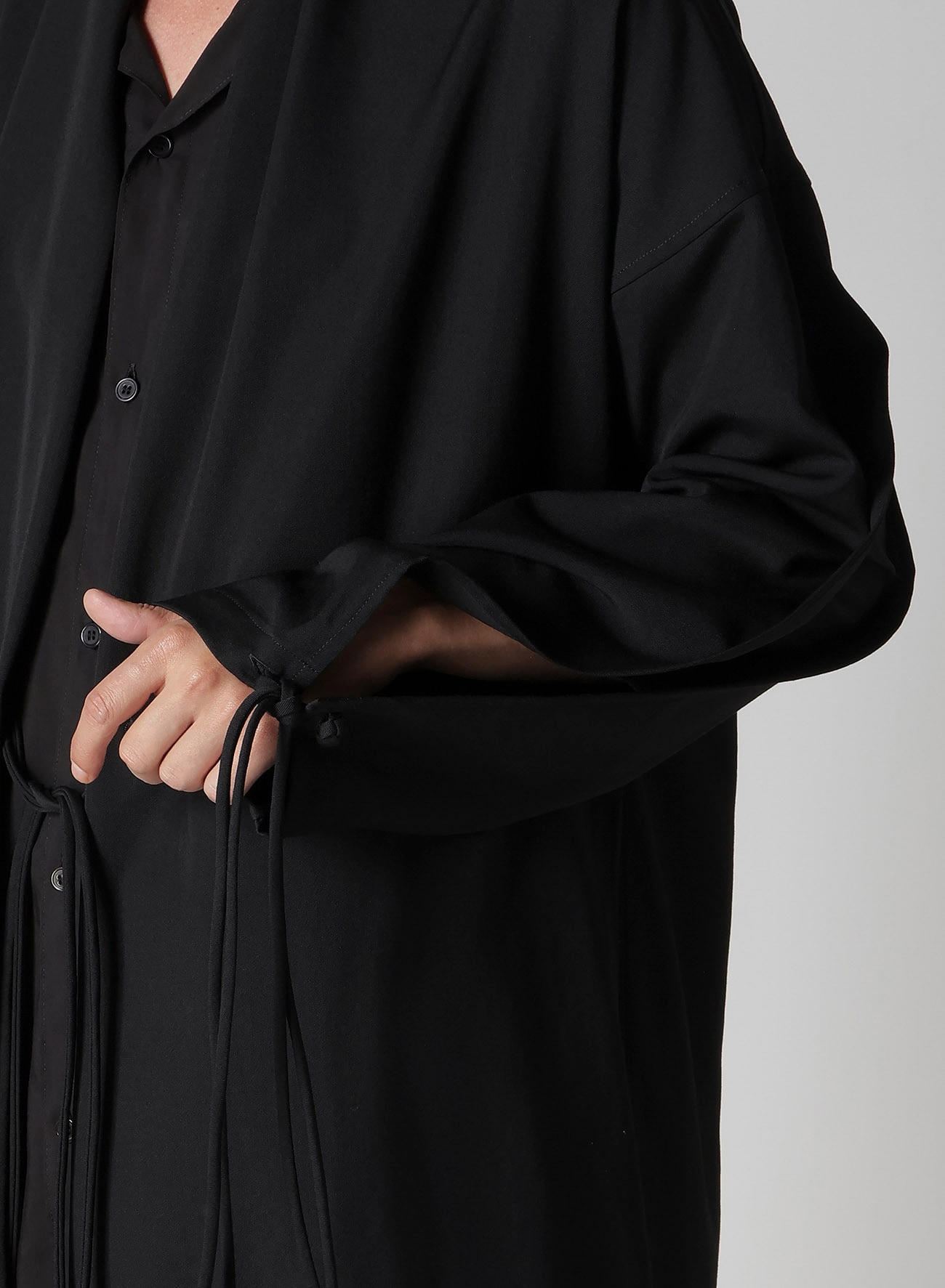 WOOL GABARDINE CHINA BUTTUN SCARF JACKET