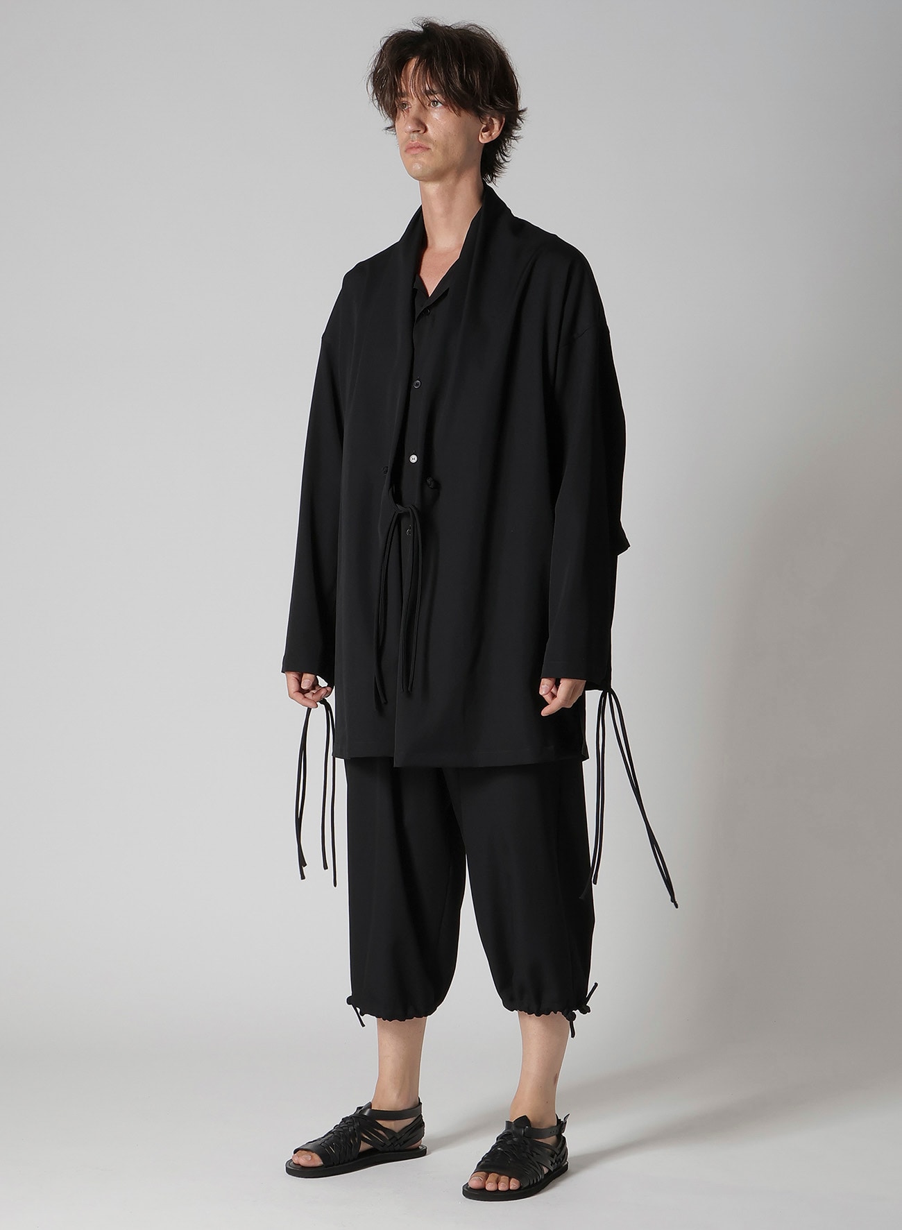 WOOL GABARDINE CHINA BUTTUN SCARF JACKET